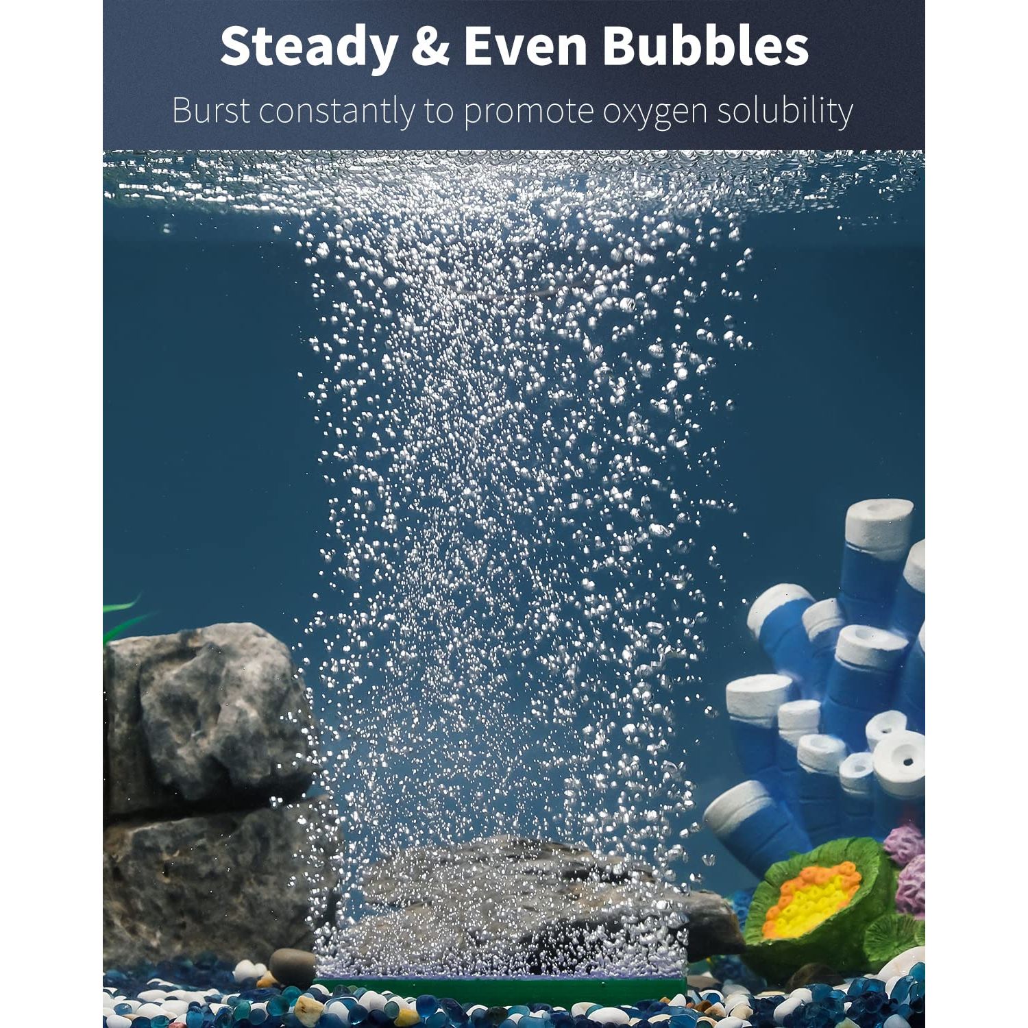 Pawfly Aquarium Air Stone Bar Bubbler 4 Inch, Fish Tank Bubbler Stone with Plastic Base Square Oxygen Diffuser for Nano Air Pump Small Bucket and Fish Tank, 4 Pack