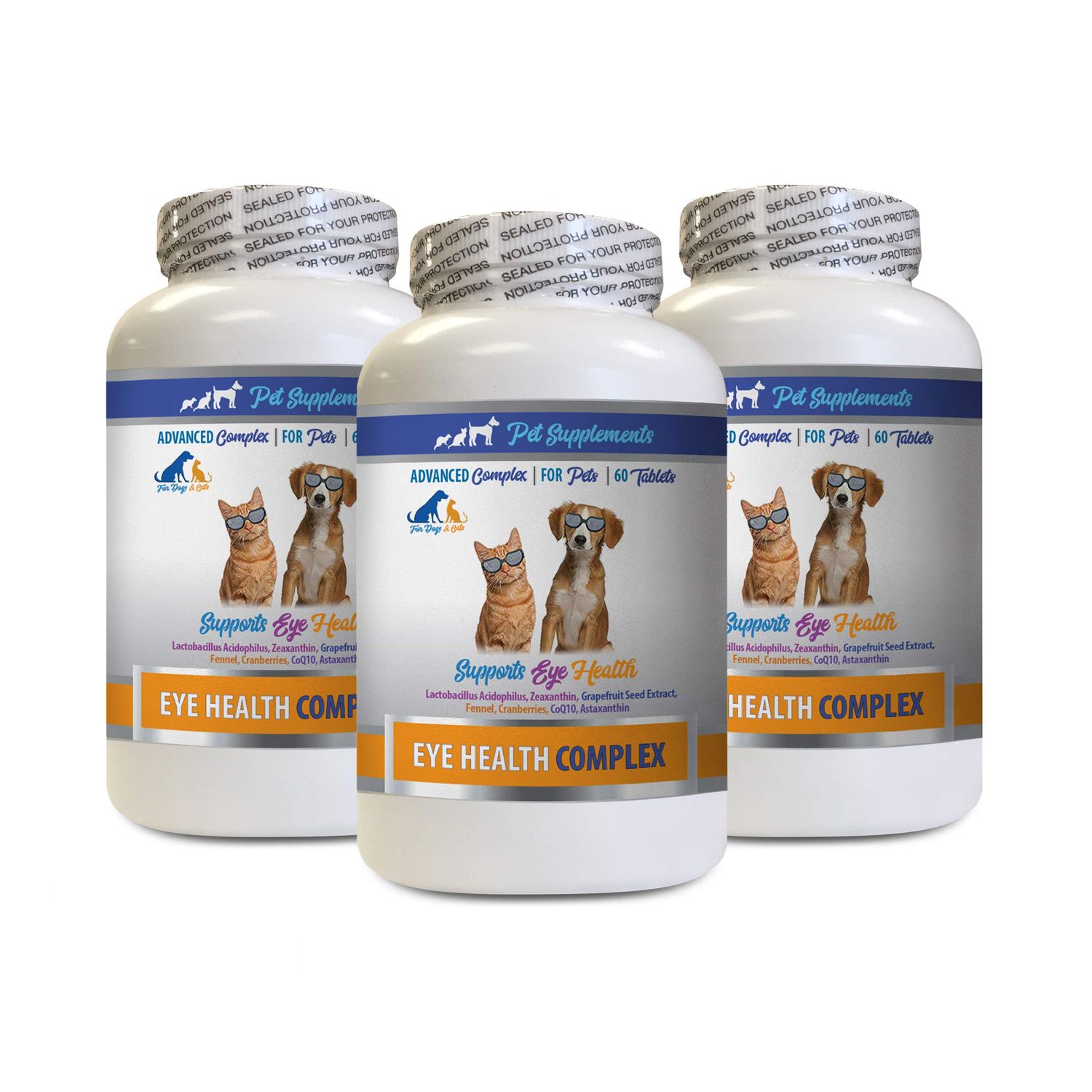cat Eye Solution - PET Eye Health Complex - Dogs and Cats - Supports Eye Vision - cat Minerals - 3 Bottles (180 Tablets)