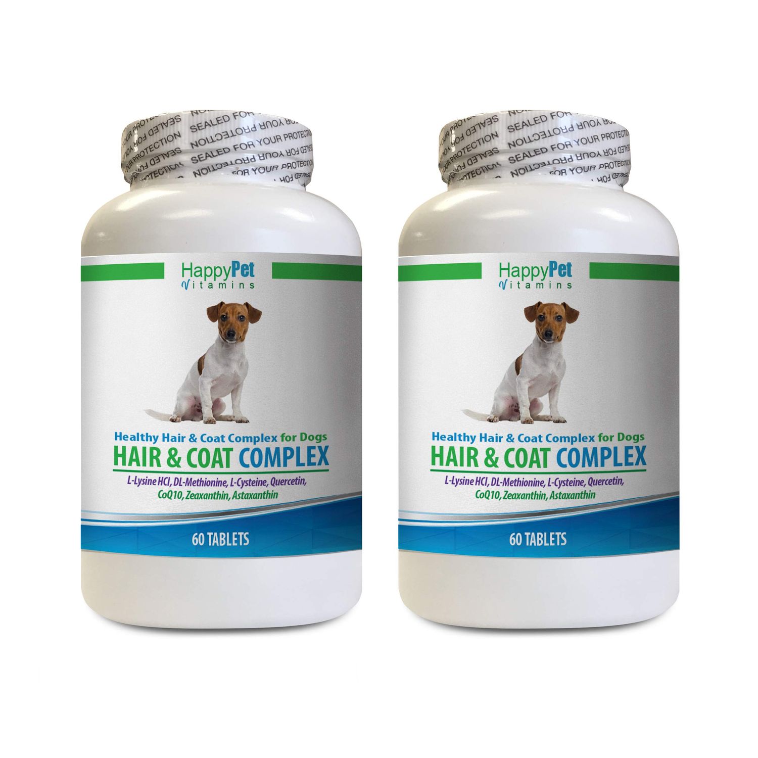 HAPPY PET VITAMINS LLC Dog Immune System Supplements - Dog Hair and Coat Health Complex - Healthy Skin and Nails - Itch Relief - Powerful - Dog Vitamin e - 120 Treats (2 Bottles)