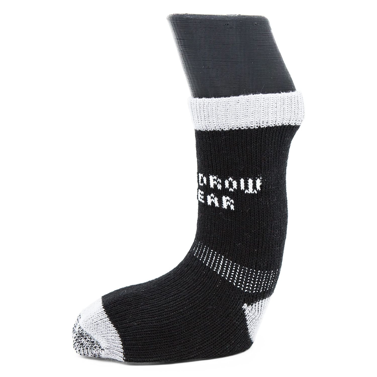 Woodrow Wear, Power Paws Greyhound Edition Advanced Dog Socks, Black Grey, L, Fits 70-95 pounds
