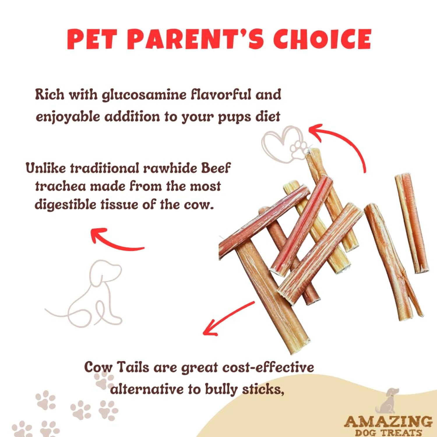 Amazing Dog Treats - 4-6 Inch Variety Bully Sticks (10 oz) - Premium Dog Chews - All Natural Rawhide Alternative - Long Lasting Dog Treats - No Hide Dog Chew- 100% Beef - Promotes Canine Dental Health