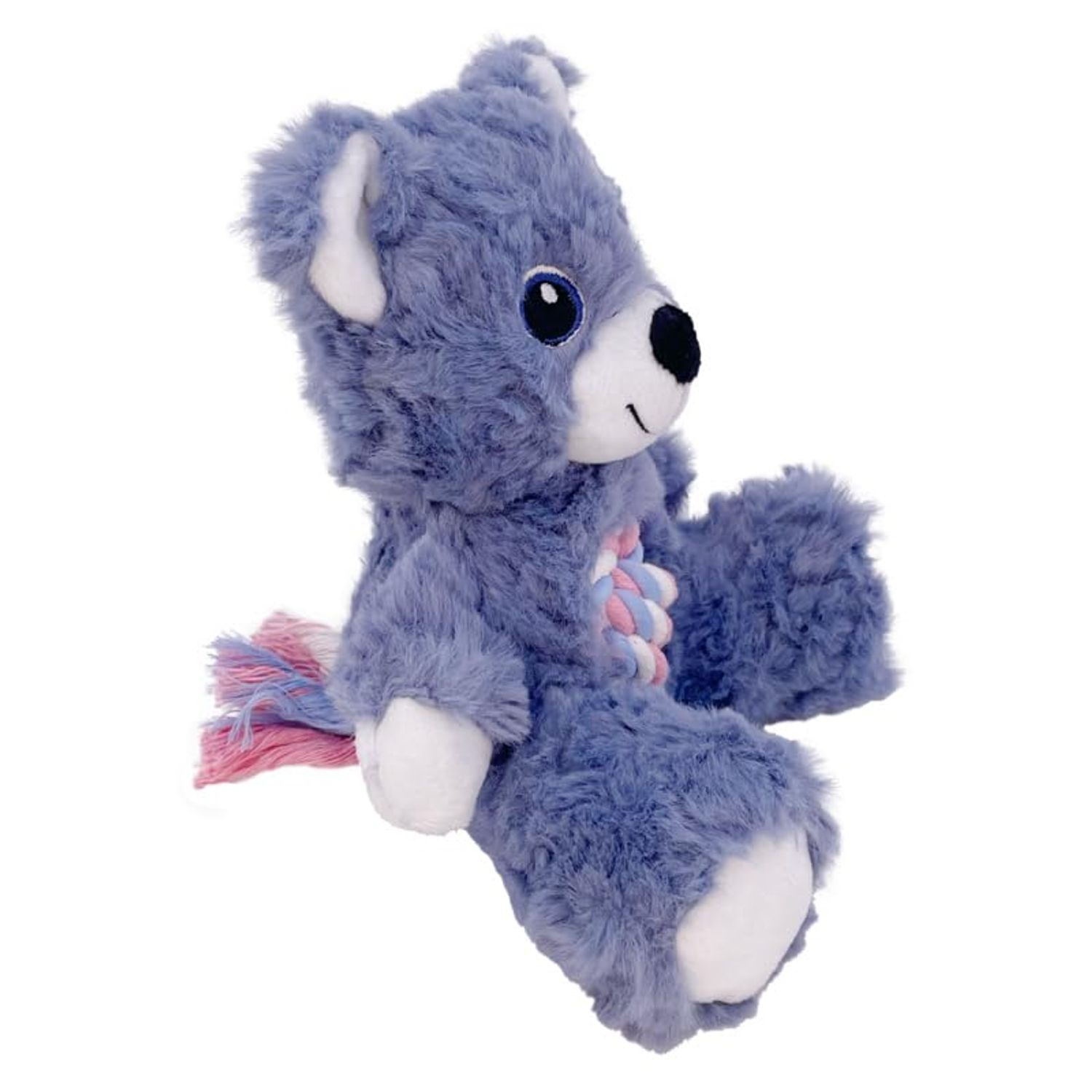 KONG Knots Teddy Bear - Knotted Rope Tummy and Tail - Soft Plush Dog Toy (Small)