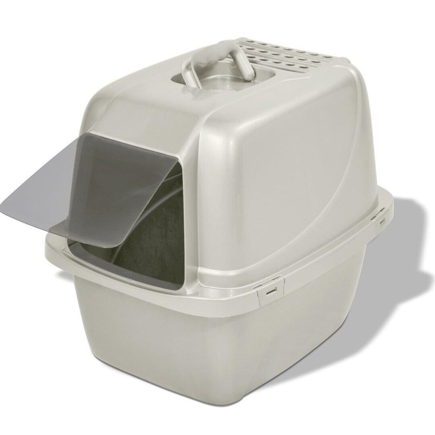 Van Ness Pets Odor Control Large Enclosed Cat Litter Box, Hooded, Pearl
