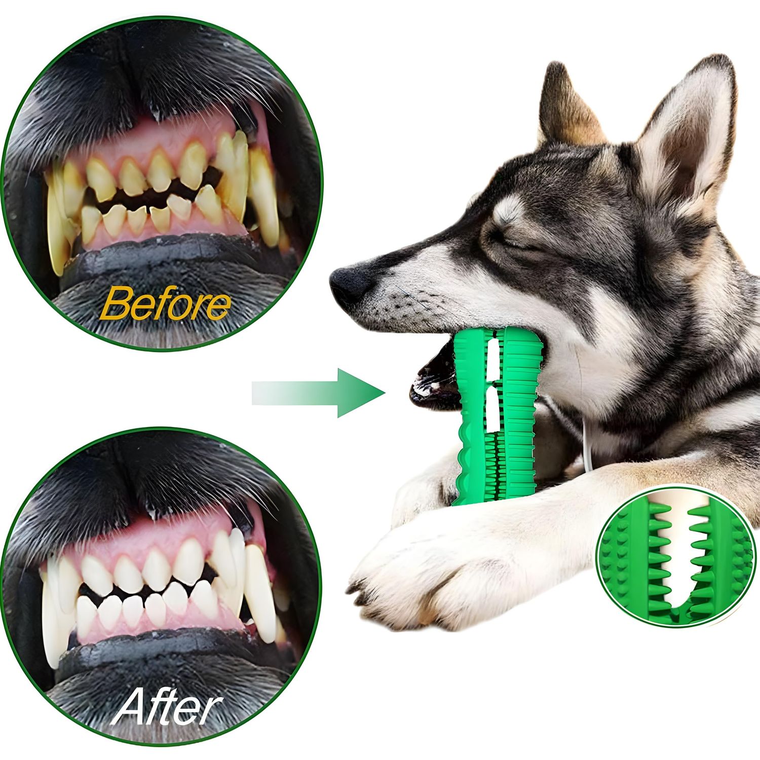 NECHAN Dog Toys for Aggressive Chewers, Dog Chew Toys for Aggressive Chewers Dental Care for Teeth Cleaning,German Shepherds, Golden Retrievers, Labradors, and Huskies (Green)