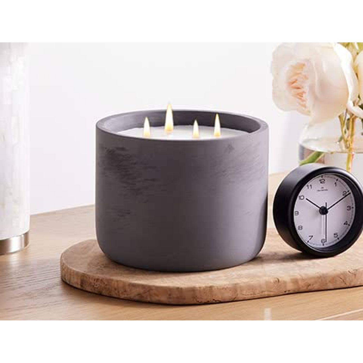 Kimpton Style Kimpton Hotel Jumbo Candle - with Notes of Citrus, Green Tea, Black Pepper, Clove, and Musk - Soy Blend Wax in Matte Concrete Grey Vessel - Includes Gift Box - 43 oz.