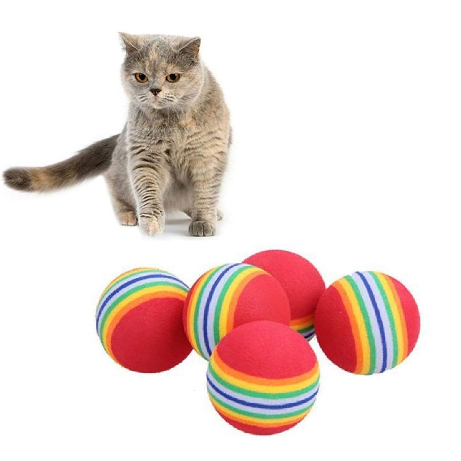 SHUYUE Colorful Soft Foam Rainbow Play Balls for Pet Dog and Cat Toys (12)