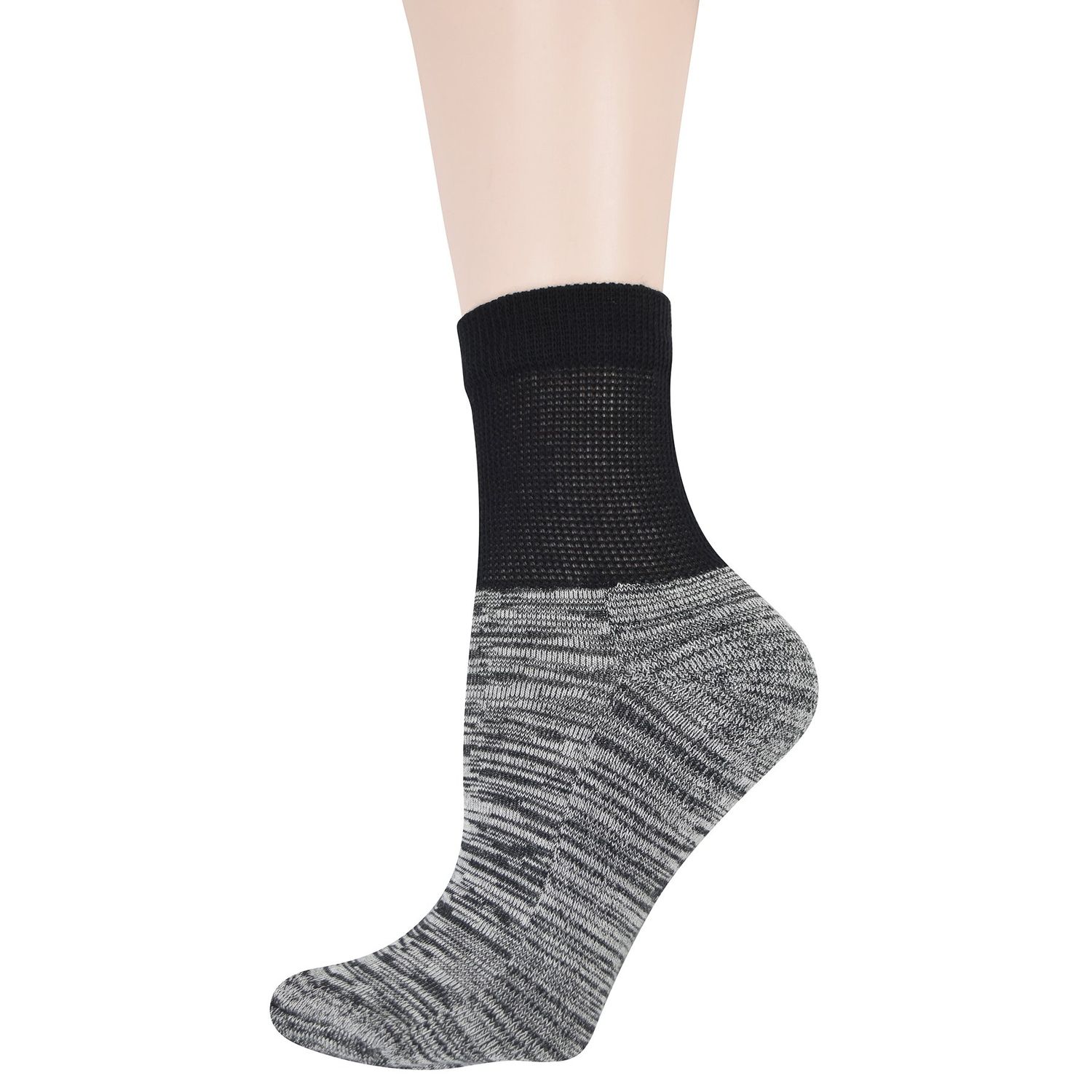 Yomandamor Women's 6 Pairs Diabetic Ankle Socks with Non-Binding Top And Cushion Sole,L Size(Socks Size:9-11)