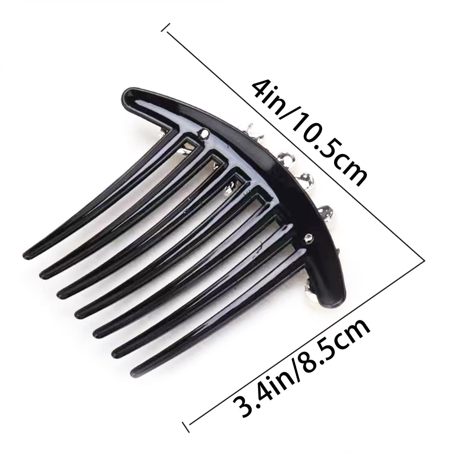 GeoGeoDIY Hair Comb, 4 Pcs Pearls Rhinestones Flower Hair Combs Pins, Vintage Wedding Headpieces Hair Tools, Hair Accessory for Women and Girls, Thick Hair, Black & White, Daily present