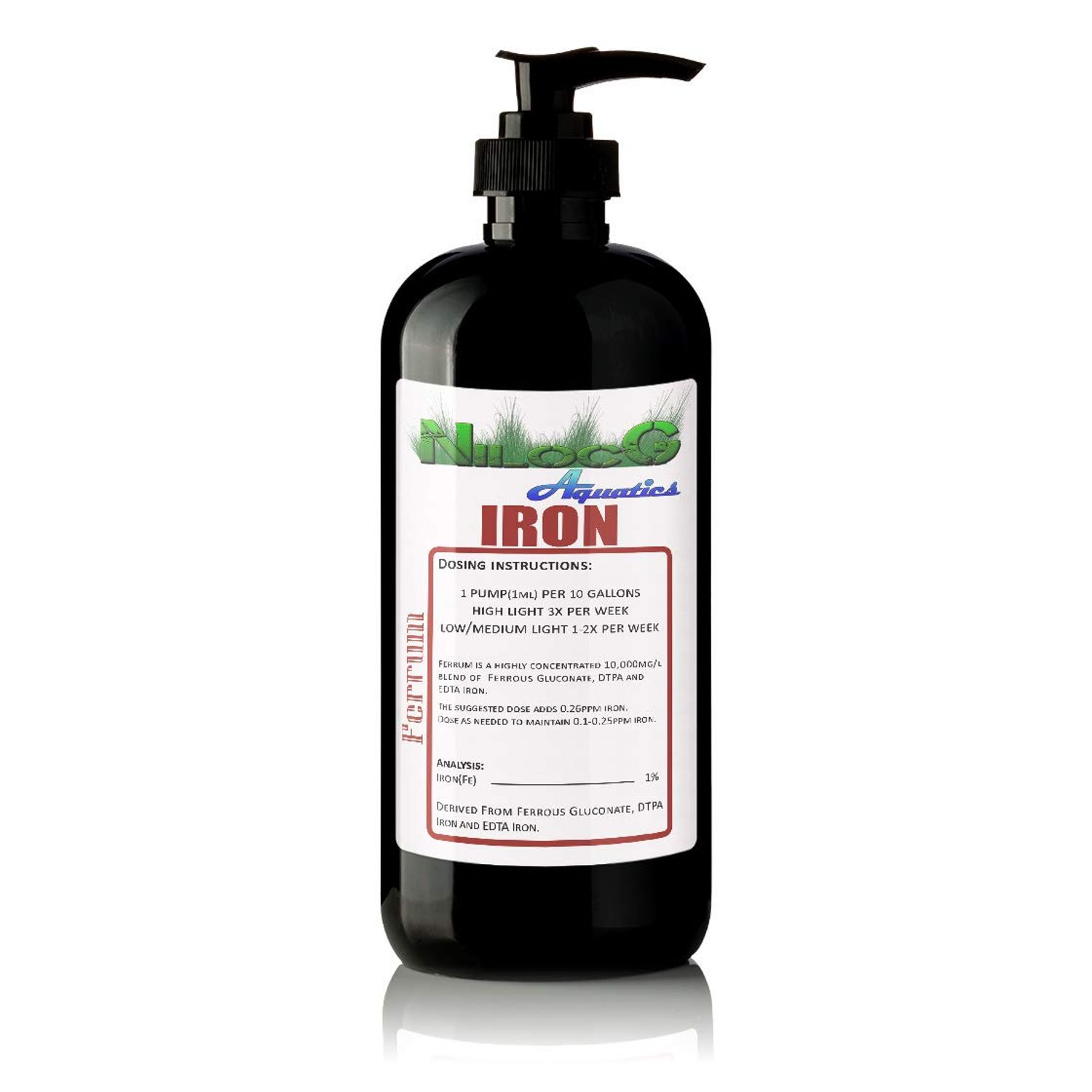 Aquarium Fertilizer | Ferrum Liquid Iron 500ml Bottle | NilocG Aquatics | Highly Concentrated Iron Supplement for Planted Tanks