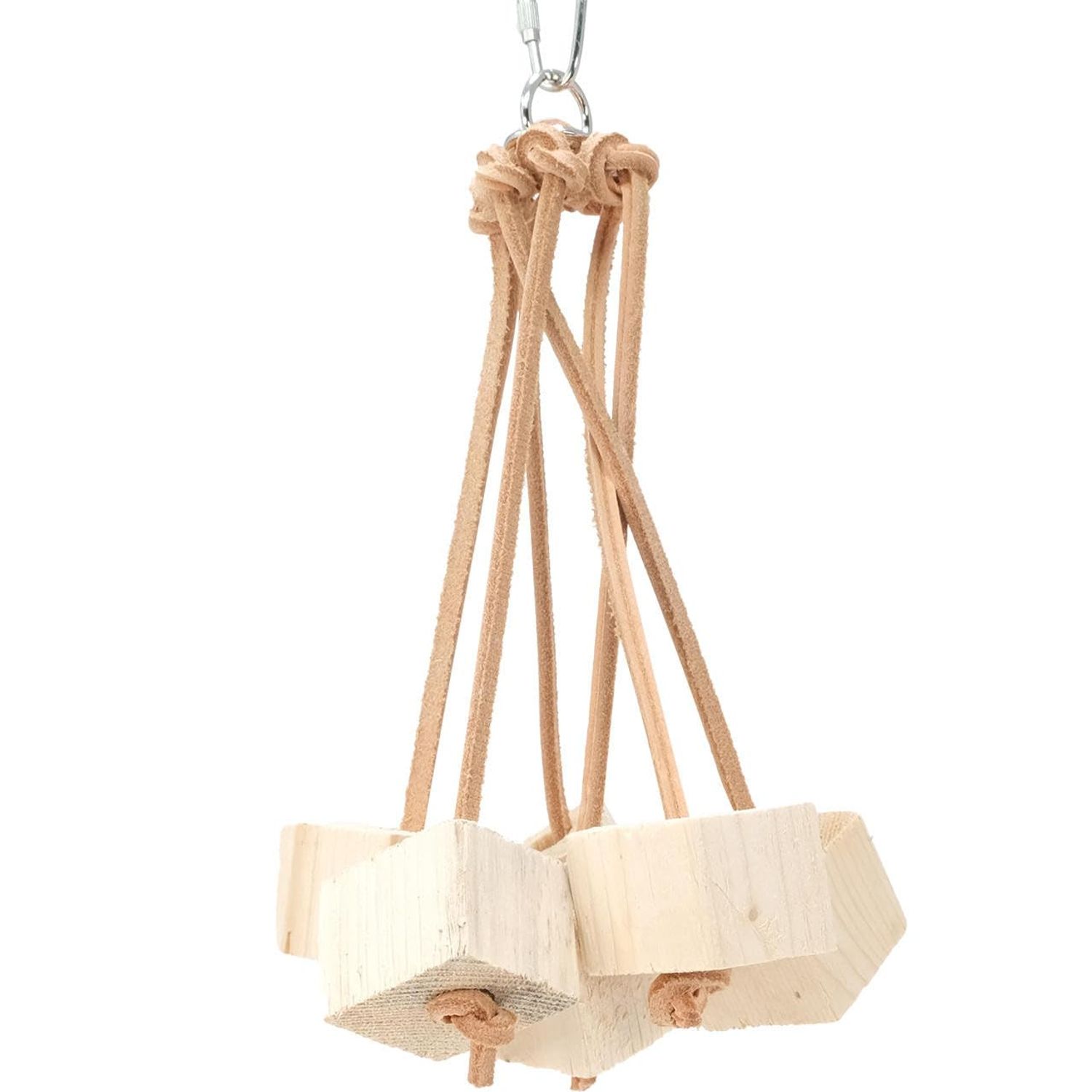 Bonka Bird Toys 1965 Natural Leather Block Spider Medium Parrot Cage, Conure, Pionus, African Grey, and Similar