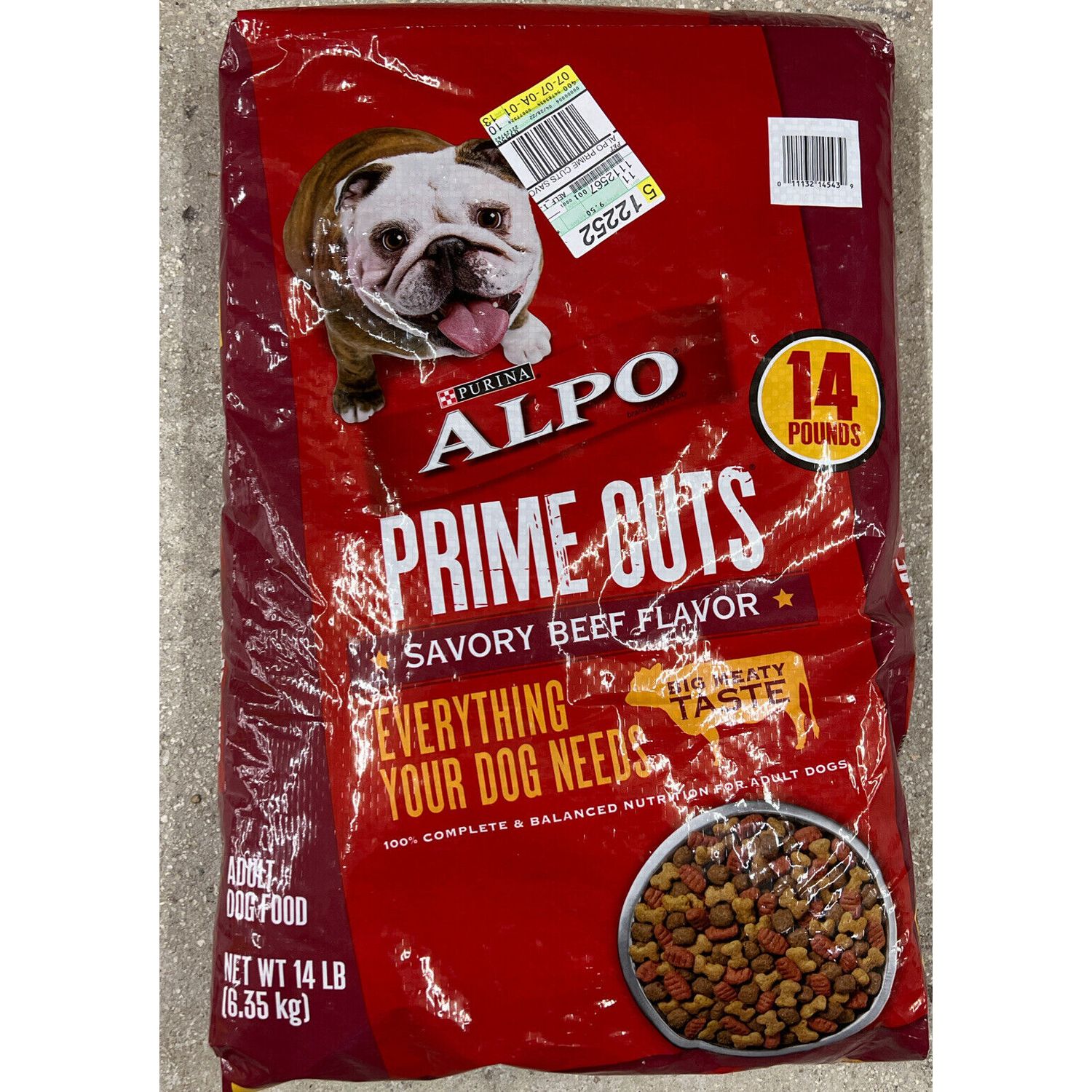 Purina ALPO Dry Dog Food, Prime Cuts Savory Beef Flavor, 14 lb. Bag