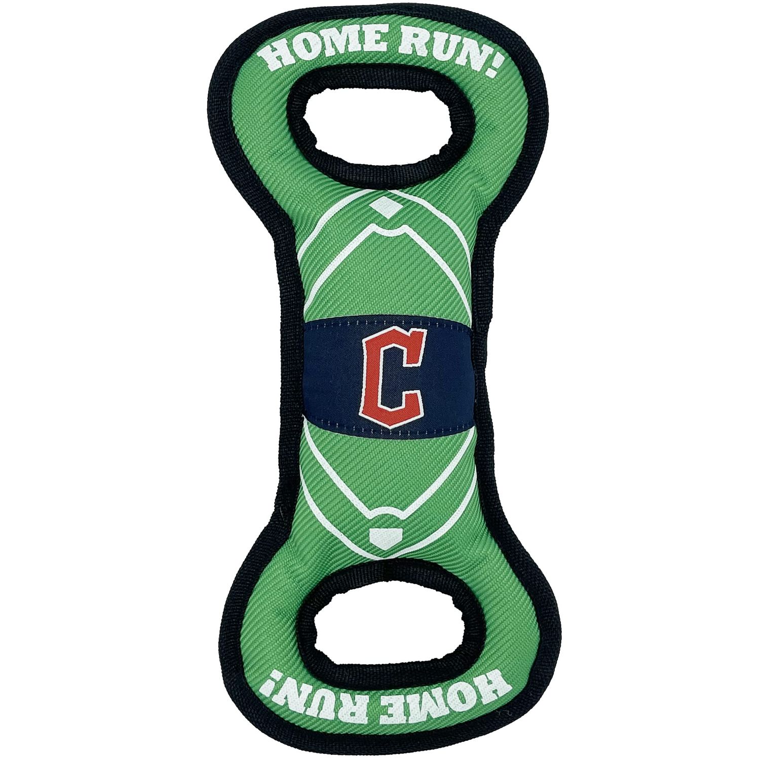 Pets First MLB CLEVELAND GUARDIANS NYLON FIELD TOY, Baseball Field Dog Toy. Tough and Durable Pet Toy with Woven Team Logo, Double Rim Stitching, and Inner Squeaker