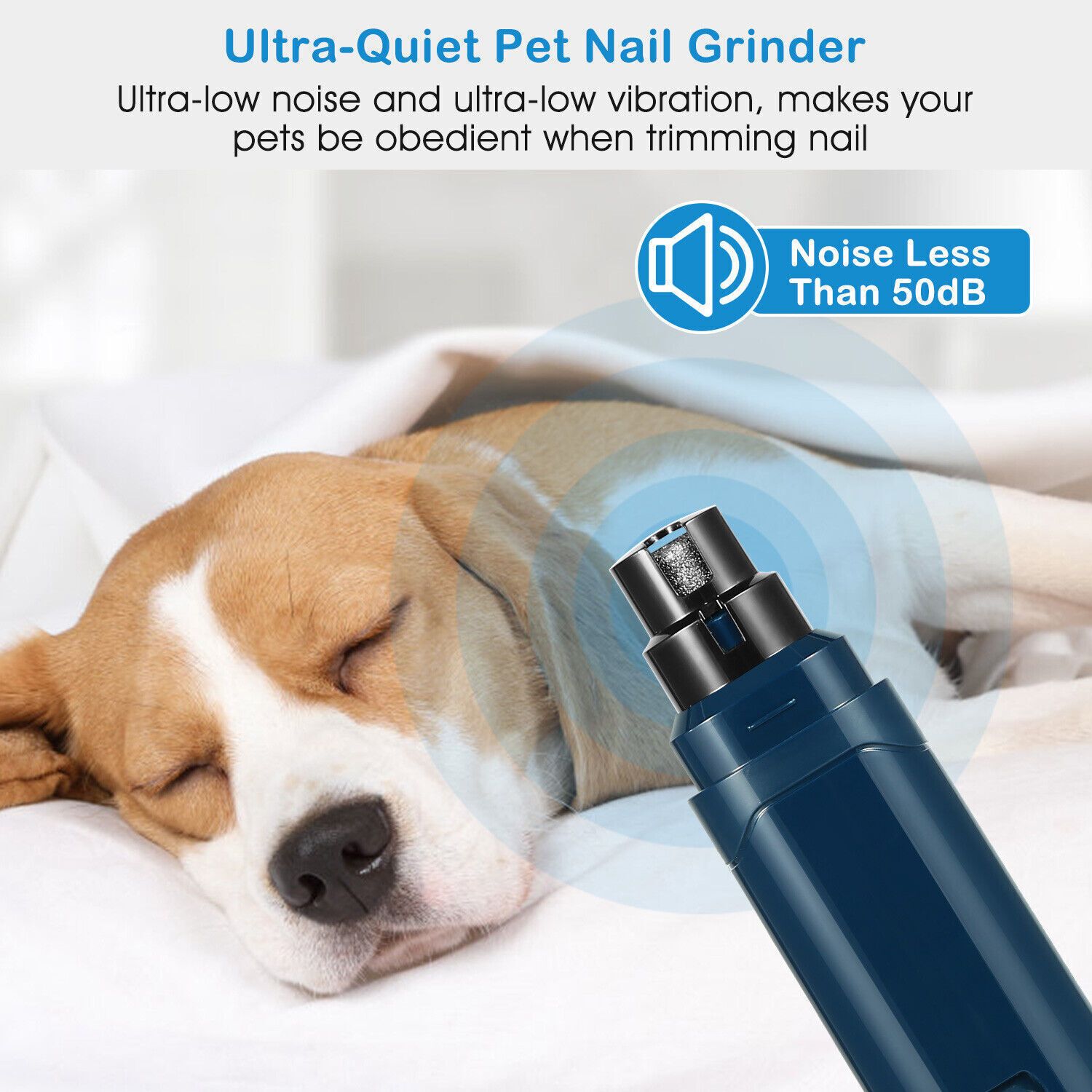 Dog Nail Grinder Cordless Pet Nail Trimmer USB Rechargeable Pet Paws Claw Care