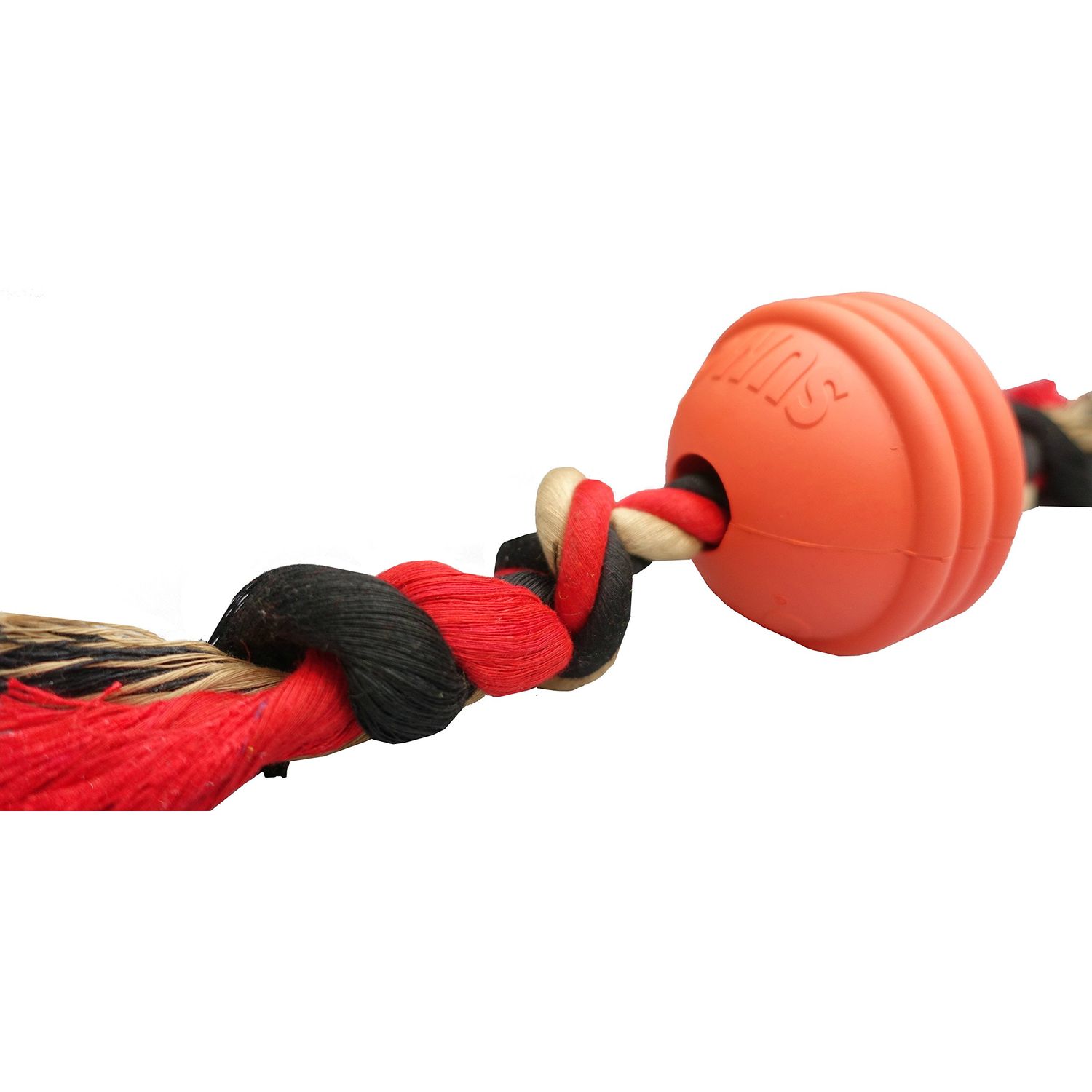 SUMO Rubber fit Ball with Rope Dog Toy