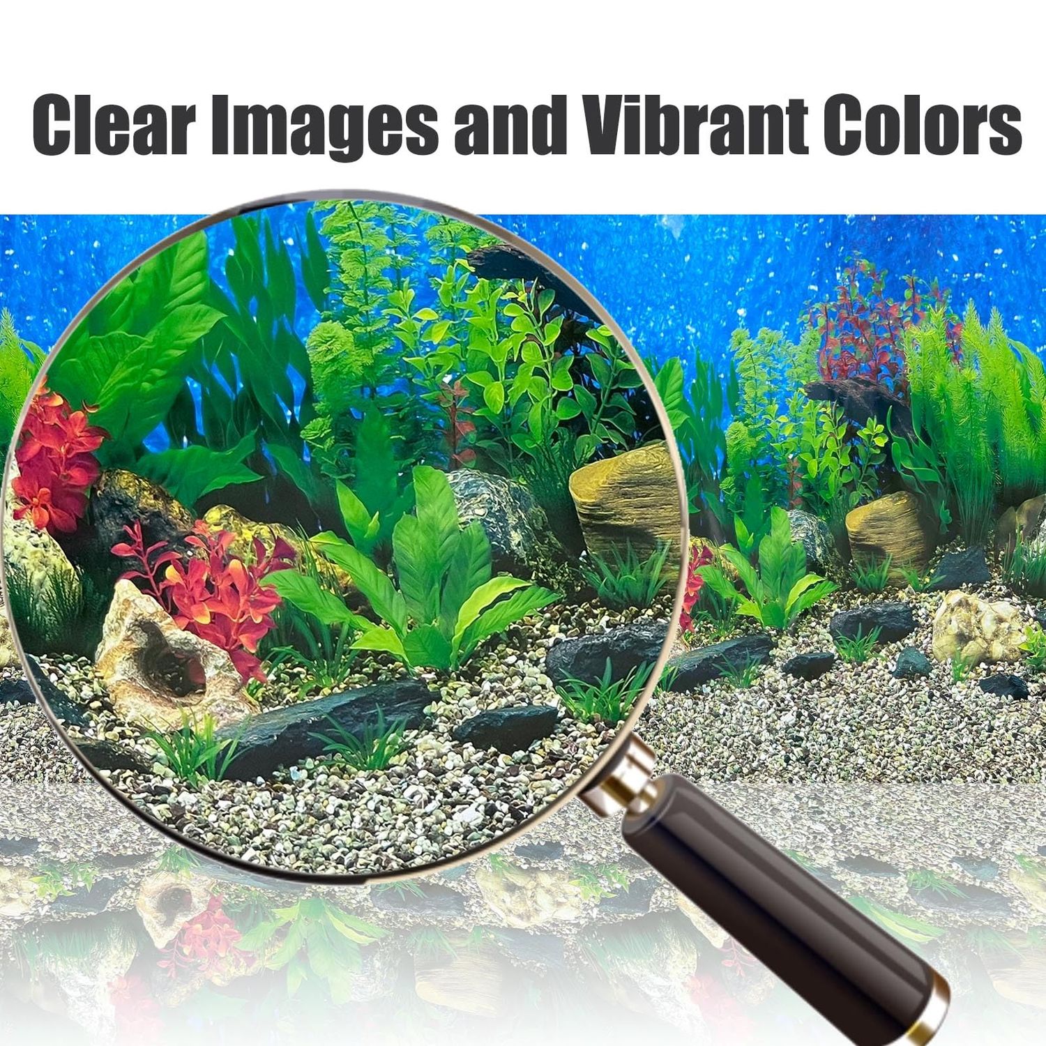 XCNO Aquatic Plant Aquarium Background Sticker Coral HD Fish Backgrounds for Aquariums Gravel Stone Fish Tank Wallpaper Decorations 2 Sided 12"x 25"