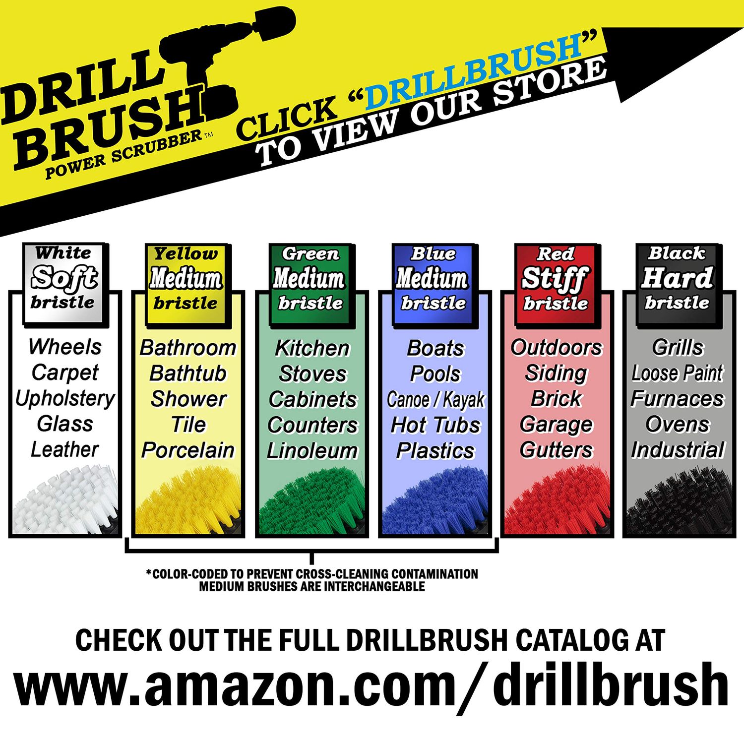 Drill Brush Power Scrubber by Useful Products - Carpet Cleaner - Carpet Shampooer Machine - Car Detailing Kit - Glass Cleaner - Window Cleaner - Pet Hair Remover - Car Cleaning - Soft Scrub Brush