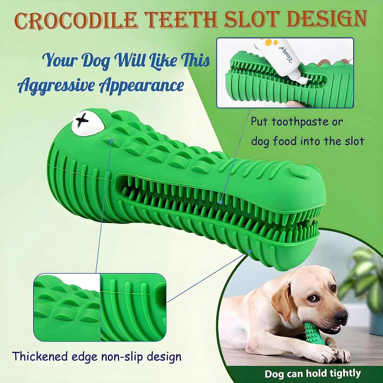 NECHAN Dog Toys for Aggressive Chewers, Dog Chew Toys for Aggressive Chewers Dental Care for Teeth Cleaning,German Shepherds, Golden Retrievers, Labradors, and Huskies (Green)