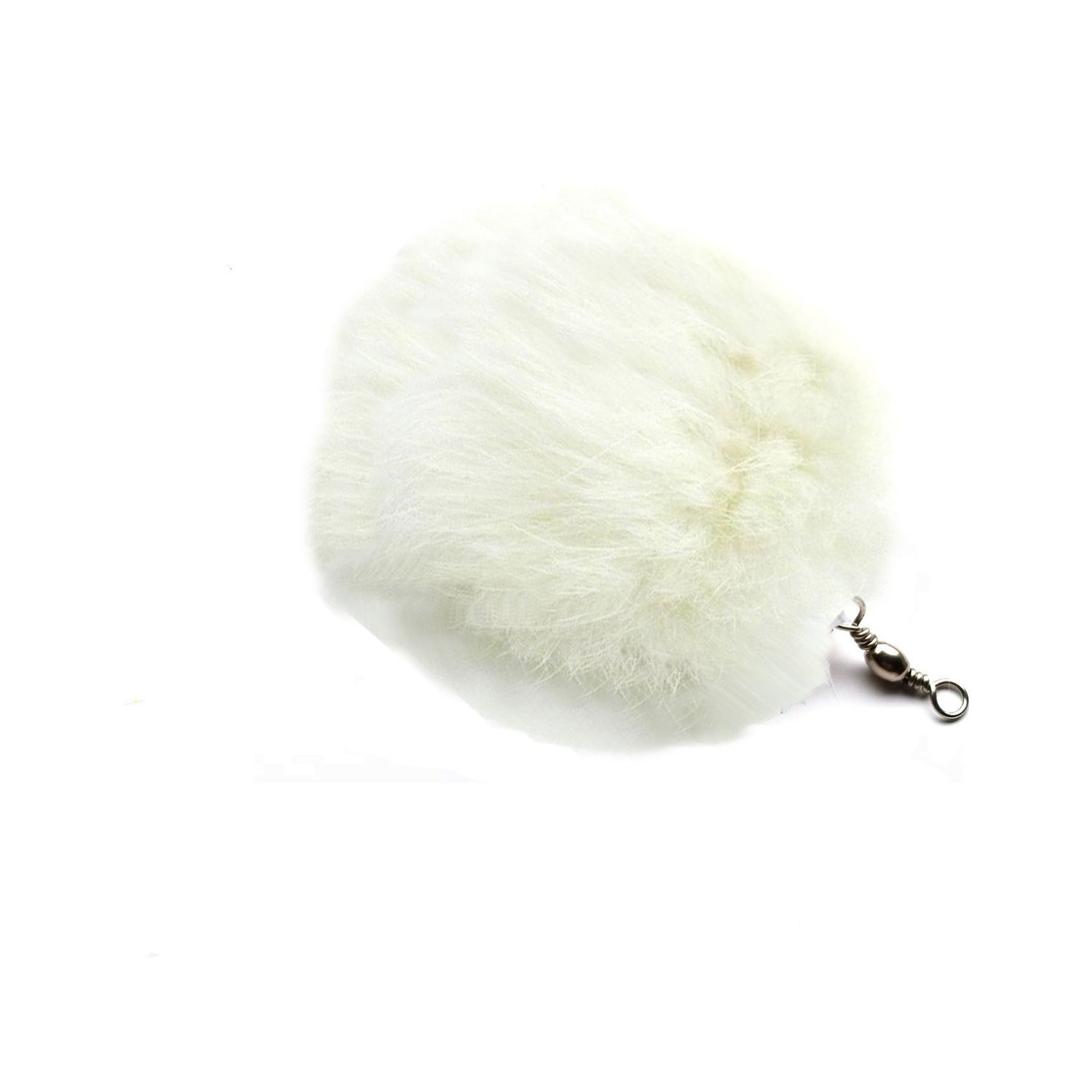 Kats'N Us Cat Teaser Wand Refill Rabbit Fur Pom Pom Cat Toy - White