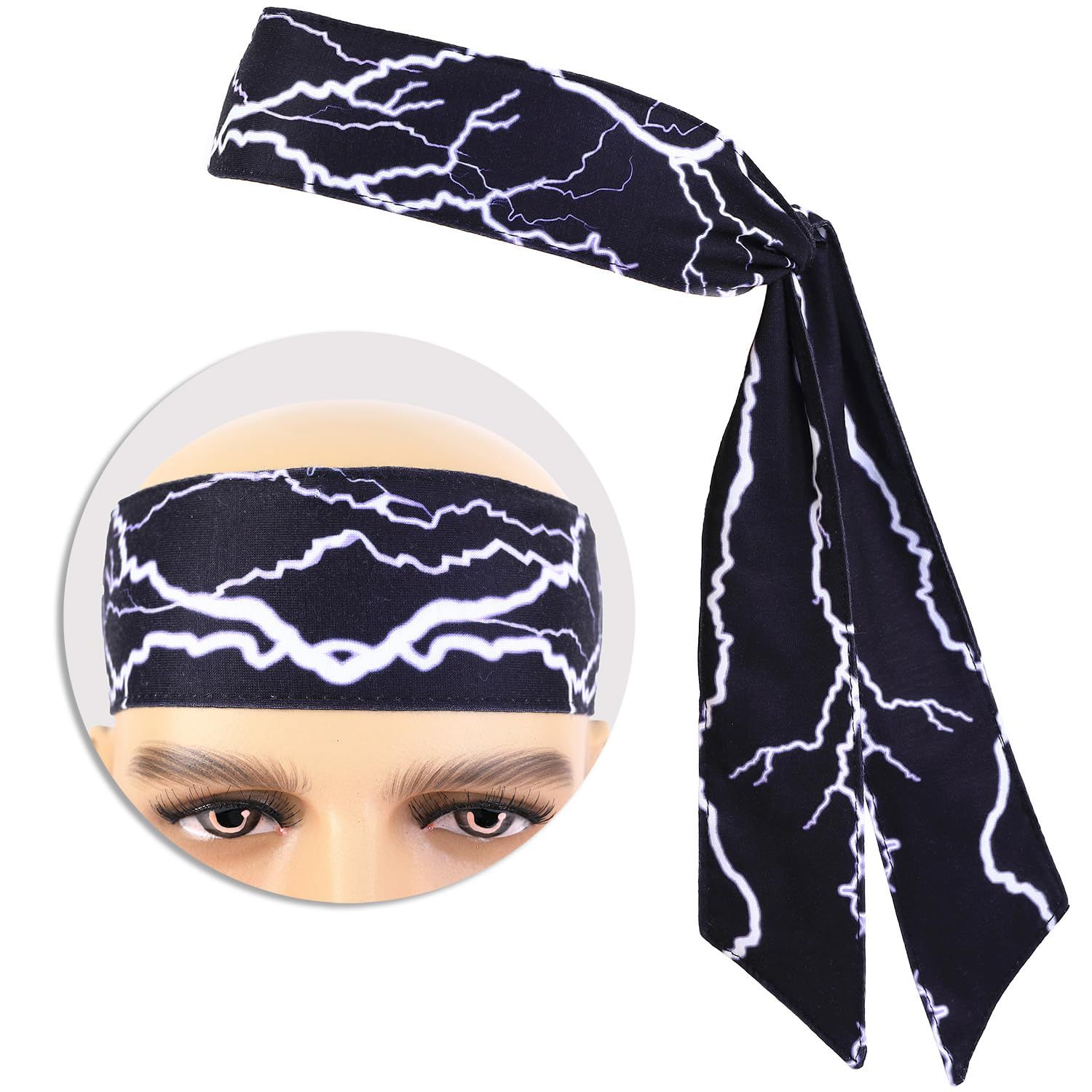 Lightning Costume Headband Bandana Patterns for Men's Kids Movie Cosplay Halloween Party