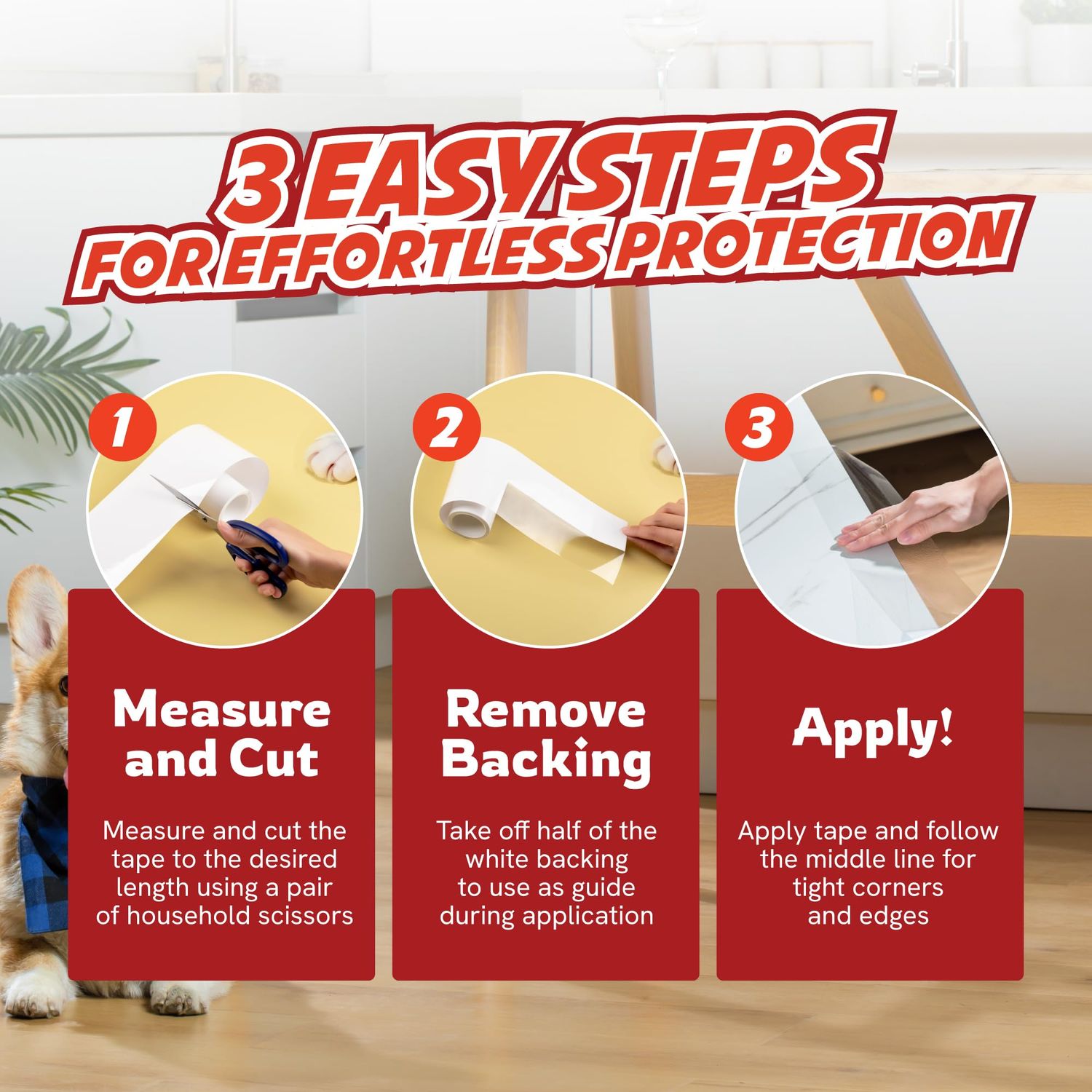 Panther Armor Anti Scratch Furniture Protector, 2X Rolls, Window Sill Protector, Furniture Scratch Guards for Cats, Furniture Protectors from Cats Scratching, 4in x 20ft