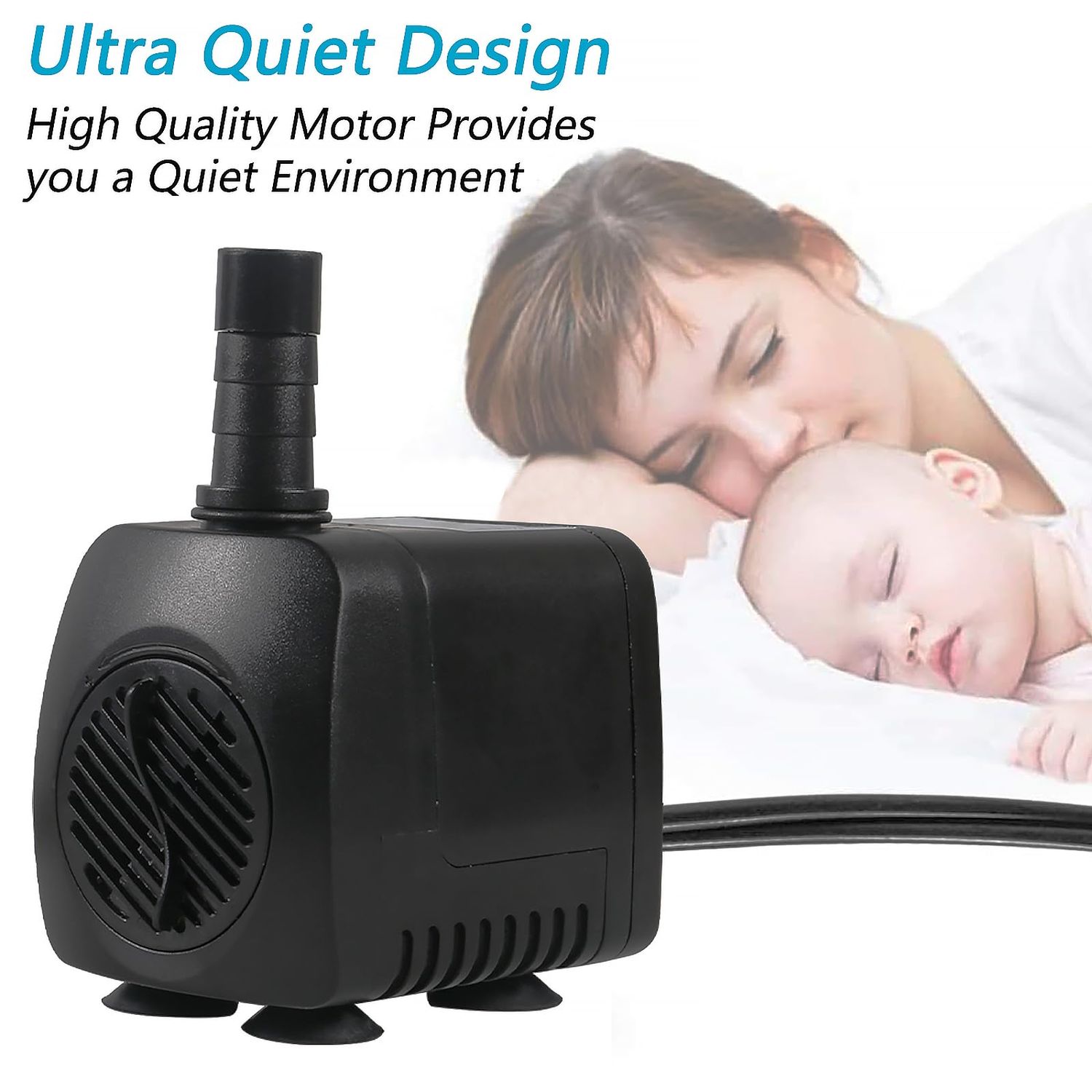 AITIAO 15W 220 GPH Submersible Fountain Water Pump Ultra Quiet Adjustable Pump (800L/H) with 12 Colorful Automatic Color Changing LED Lights for Water Feature Aquarium fish tanks Outdoor Fountain
