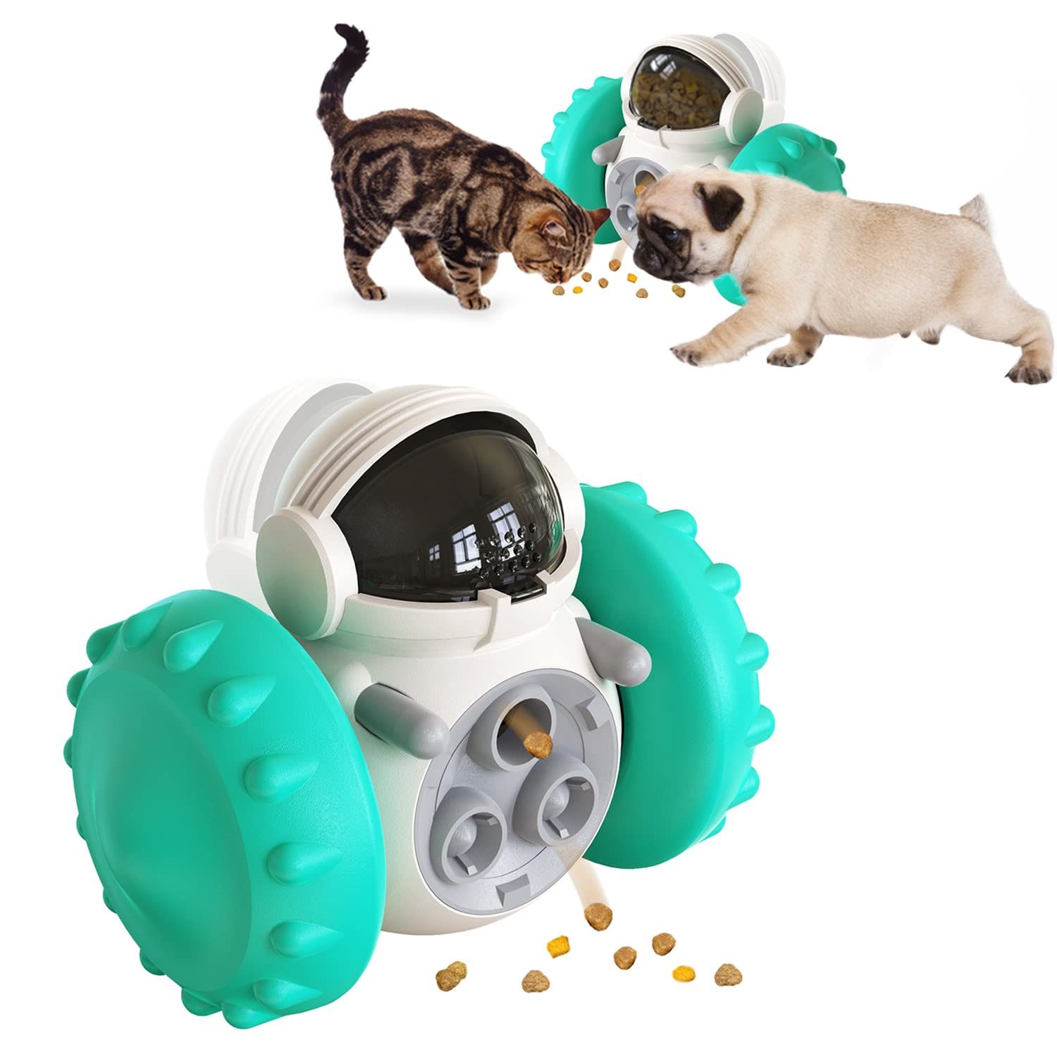 Dog Toy Dispenser - Doggy Treat Dispensing Chase Toys for Mind & Health Improvement - Pet Interactive Food Puzzle Toy for Medium Small Dogs - IQ Training Slow Feeder Toy for Dog & Cats
