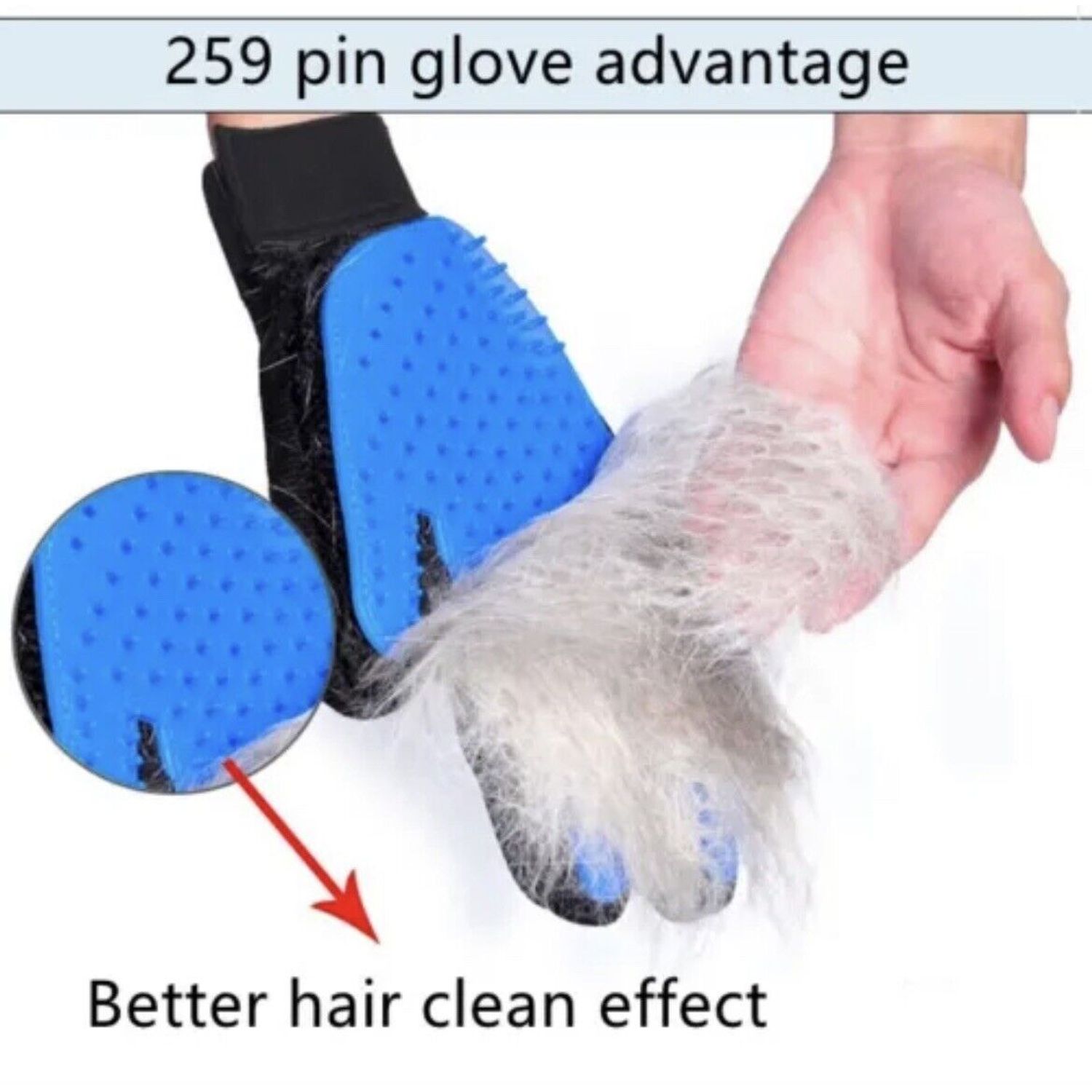 Grooming Dog Brush Gloves Pet Cat Pair Hair Fur Remover Mitt Massage Deshedding