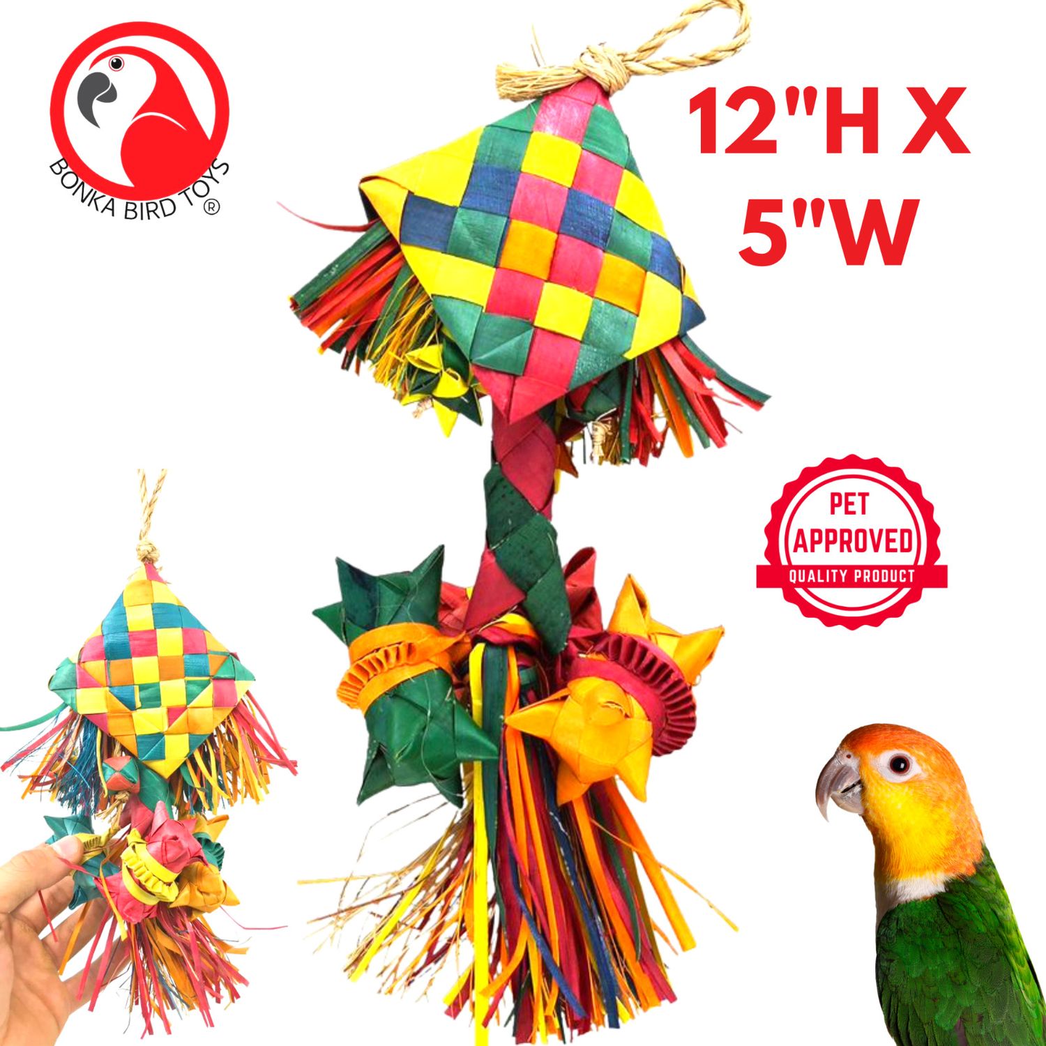 Bonka Bird Toys 03330 Small Rattle Chew Shred Preen Parrot Cage Toy Conure Pet