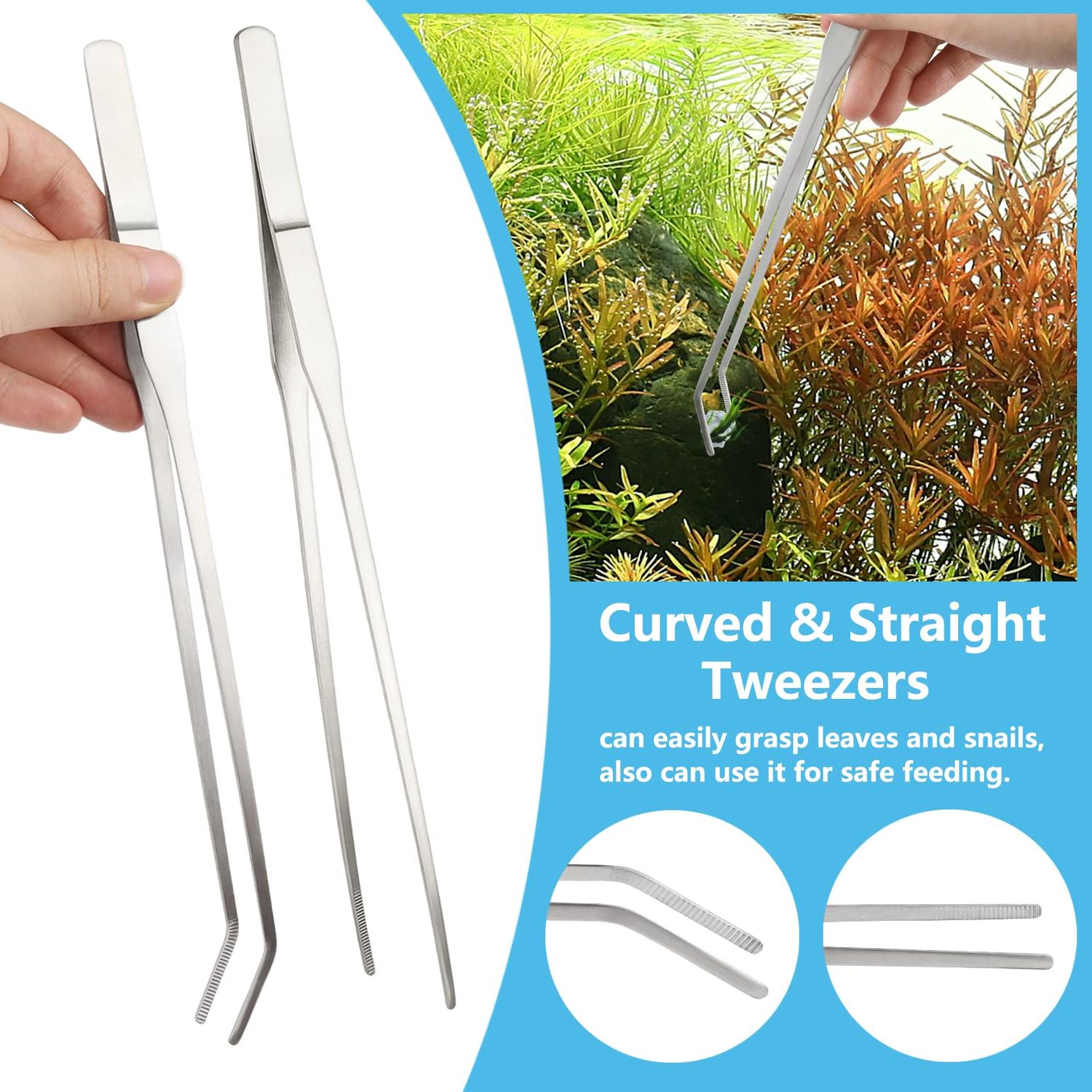 PietyPet Fish Tank Cleaning Tools, 6 pcs Aquarium Cleaning Tools, Feeder Tools Kit, Aquarium Plants Cleaner, Algae Scraper for Glass Aquariums