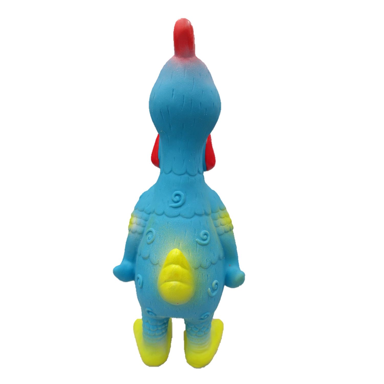 Latex Chicken Design with Swirl Pattern Dog Toy (Blue)