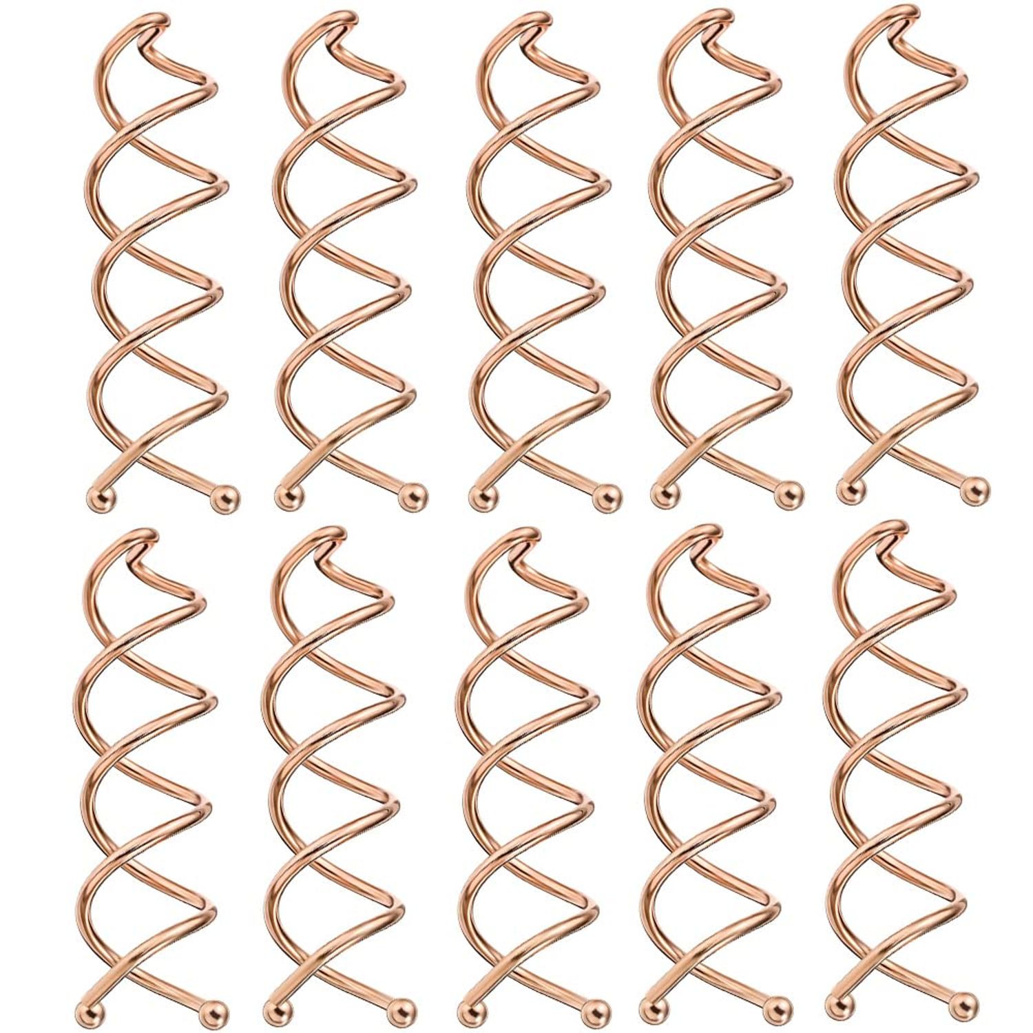 Spiral Bobby Pins 10 Pack Spin Pins, Spiral Hair Clip Spin Clip Bun Stick Pick for DIY Hair Style, Messy Bun Tool, Perfect Small Bun Bobbypins Bobbie Fashion (Rose Gold)