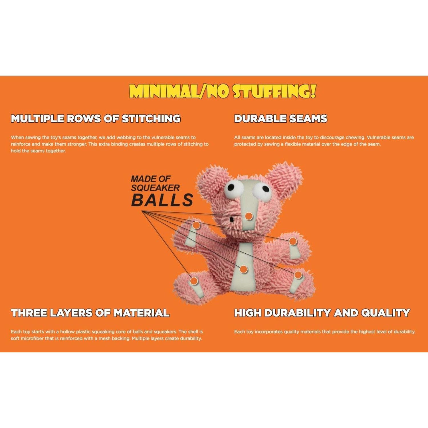 MIGHTY- Microfiber Ball Penguin – Made with Squeaker Balls and Minimal Stuffing. Strong & Tough. Interactive Play Dog Toy. Machine Washable & It Floats. (Medium)