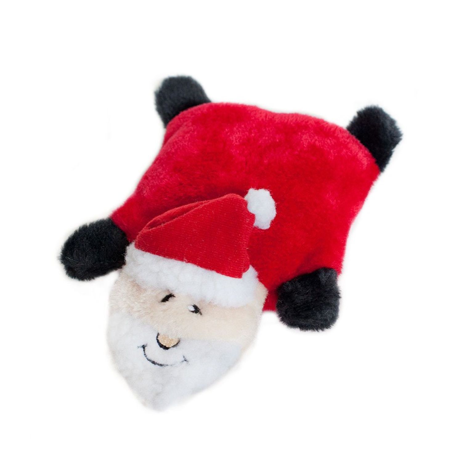 ZippyPaws Holiday Squeakie Pad Santa Squeaky No Stuffing Plush Dog Toy