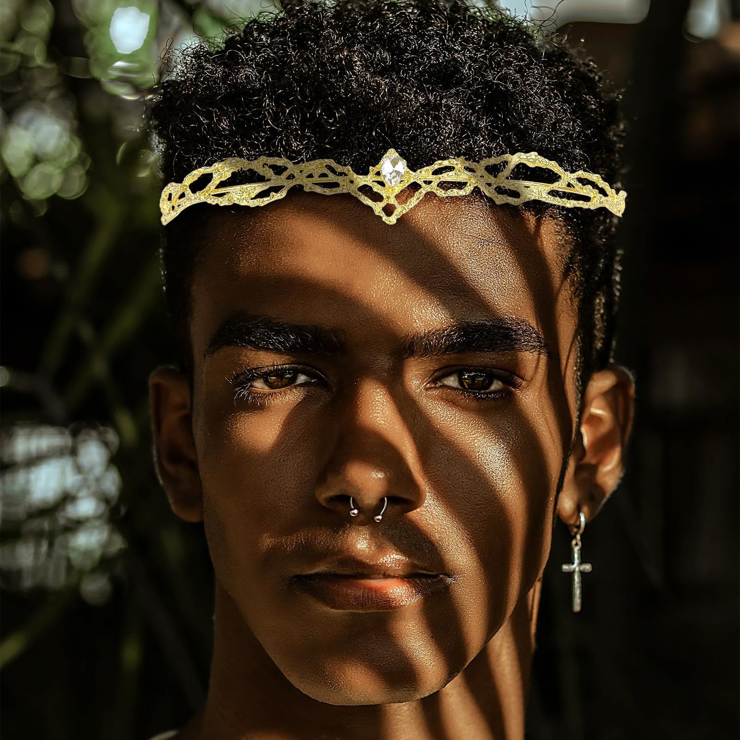 King Crown, CIEHER Vintage Hobbit Elf King Gold Crown, Gold Tiara Costume Headbands for Women Men, Crowns for Men Birthday Party Prom Wedding Cosplay