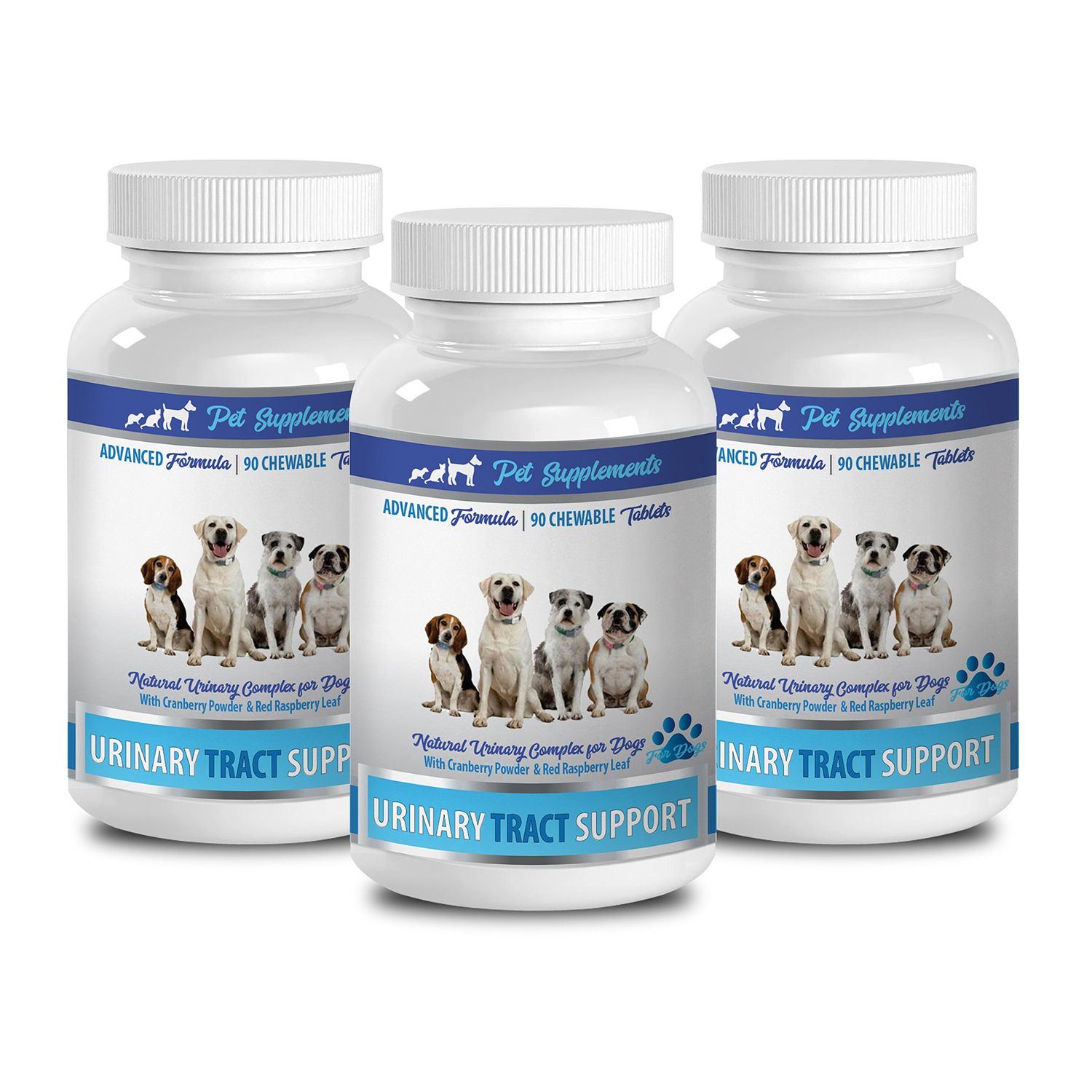 PET SUPPLEMENTS Urinary Supplement for Dogs - Dog Urinary Tract Support - Powerful Complex - Chews - Cranberry Dog Treats for UTI - 3 Bottle (270 Treats)