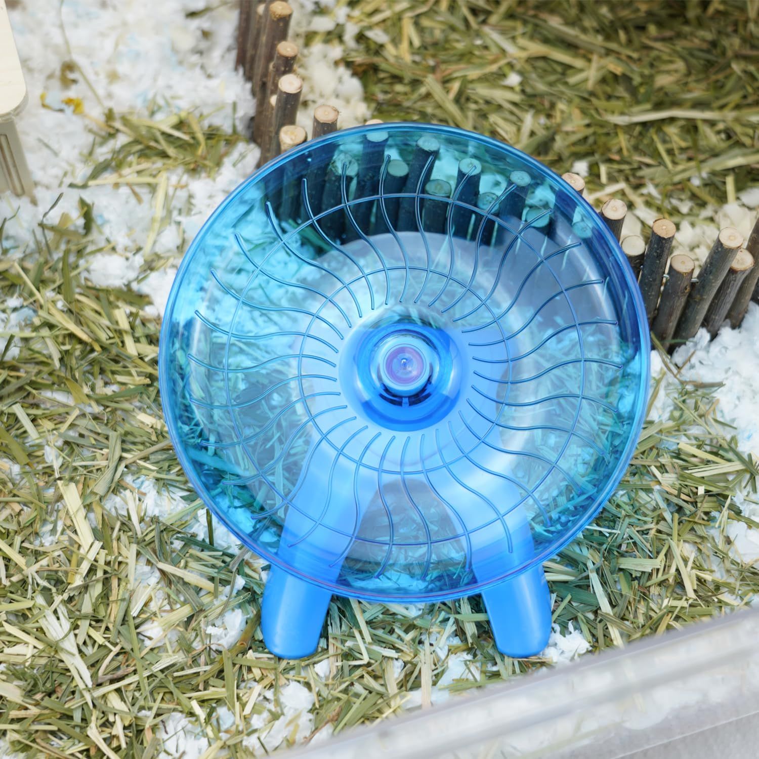 Reshiho Hamster Wheel Silent Hamster Exercise Wheel Running Spinner Hamster Flying Saucer for Hamsters Gerbils Mice and Other Small Pets (Blue)
