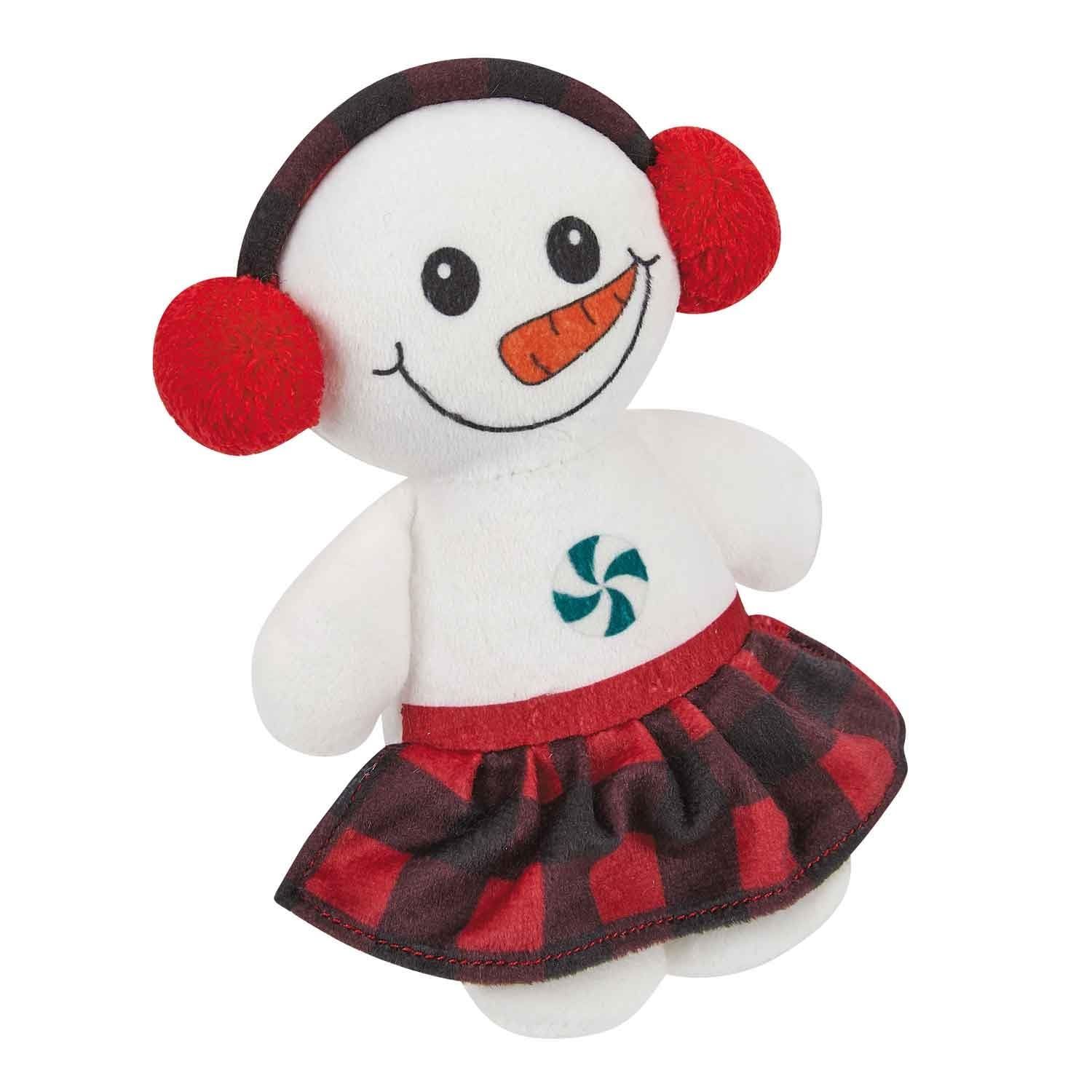 MPP Dog Toy Buffalo Plaid Snow Kids Adorable Holiday Plush Cheerful Cozy Winter Play (Full Set - Both Toys)
