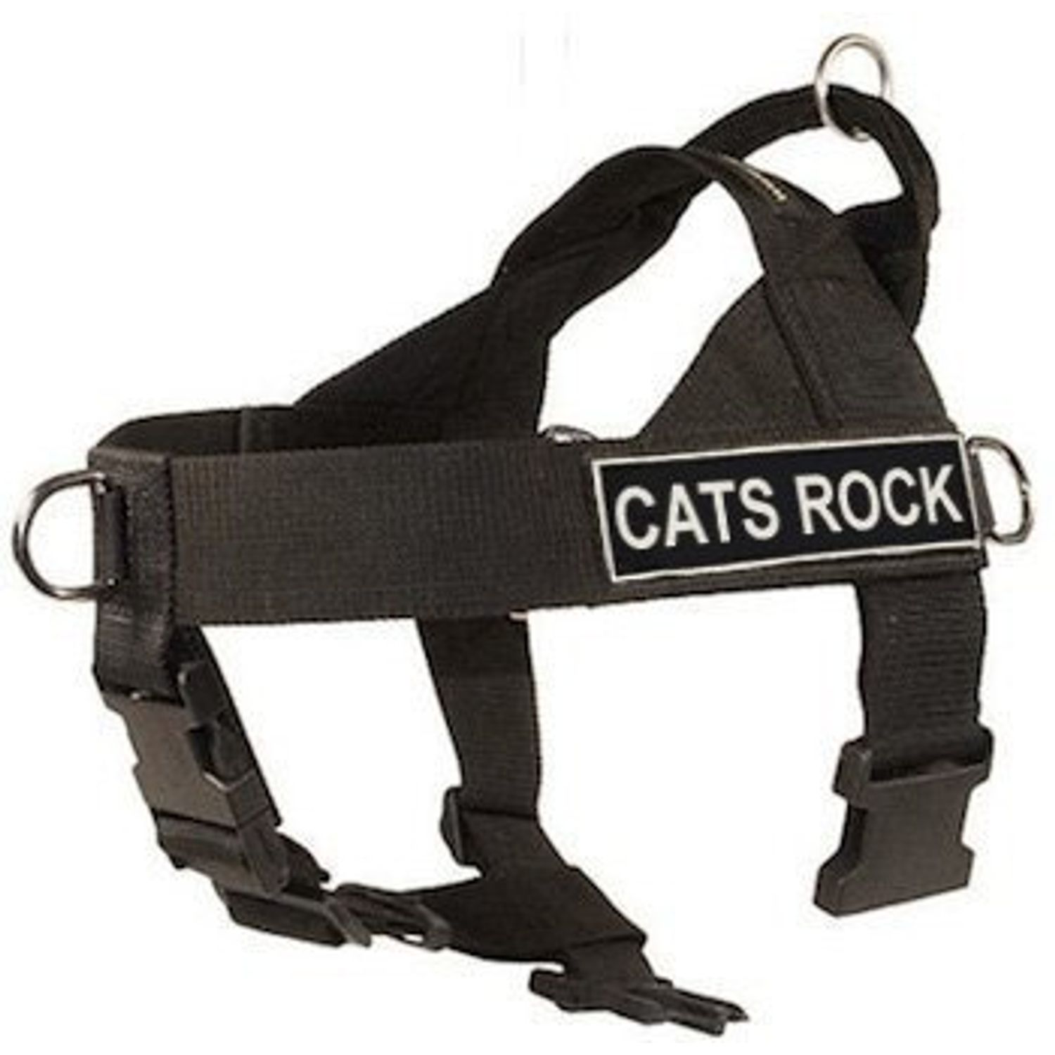 Dean & Tyler D&T UNIVERSAL CATSROCK BK-L DT Universal Fun No Pull Dog Harness, Cats Rock, Large, Fits Girth, 79cm to 107cm, Black