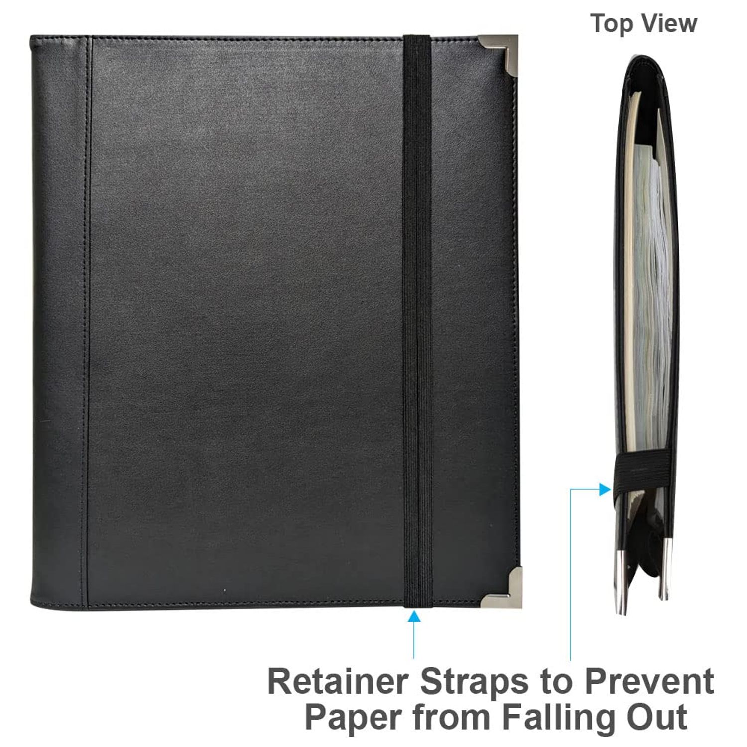 New! MSP Big Band Sheet Music Folder | 11.5" x 13.75" - Sheet Music Folios Storage Folder with Straps Closures for Band, Orchestra, Soloist, Piano - Instrument Player (MSP-240-Black)