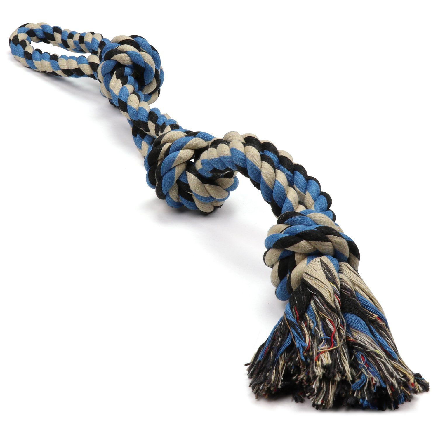 XL Dog Rope Toy for Aggressive Chewers - Dog Toy, Benefits Non-Profit Dog Rescue, Large Dog Toys, Durable Dog Toys for Aggressive Chewers, Nearly Indestructible Dog Toys for Aggressive Chewers, Blue