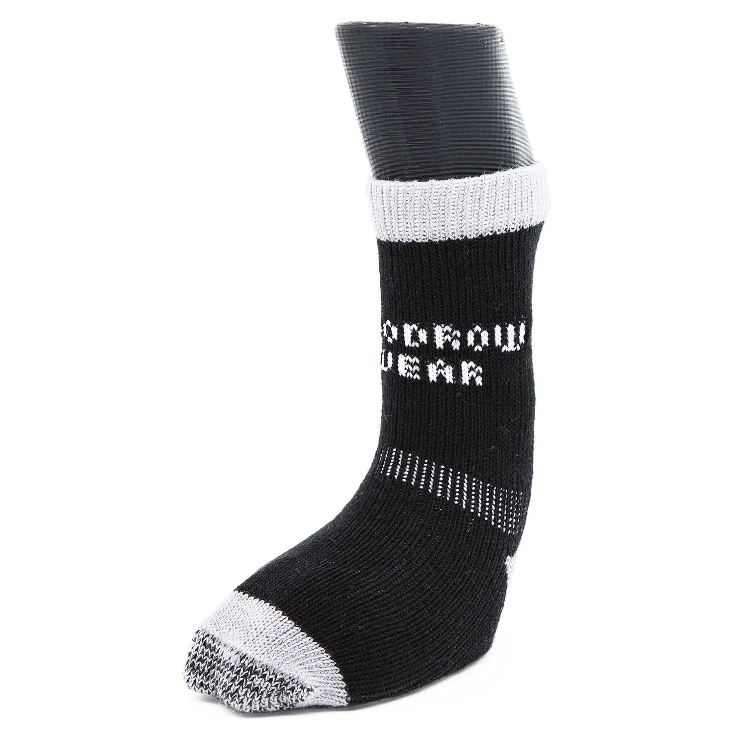 Woodrow Wear, Power Paws Greyhound Edition Advanced Dog Socks, Black Grey, L, Fits 70-95 pounds