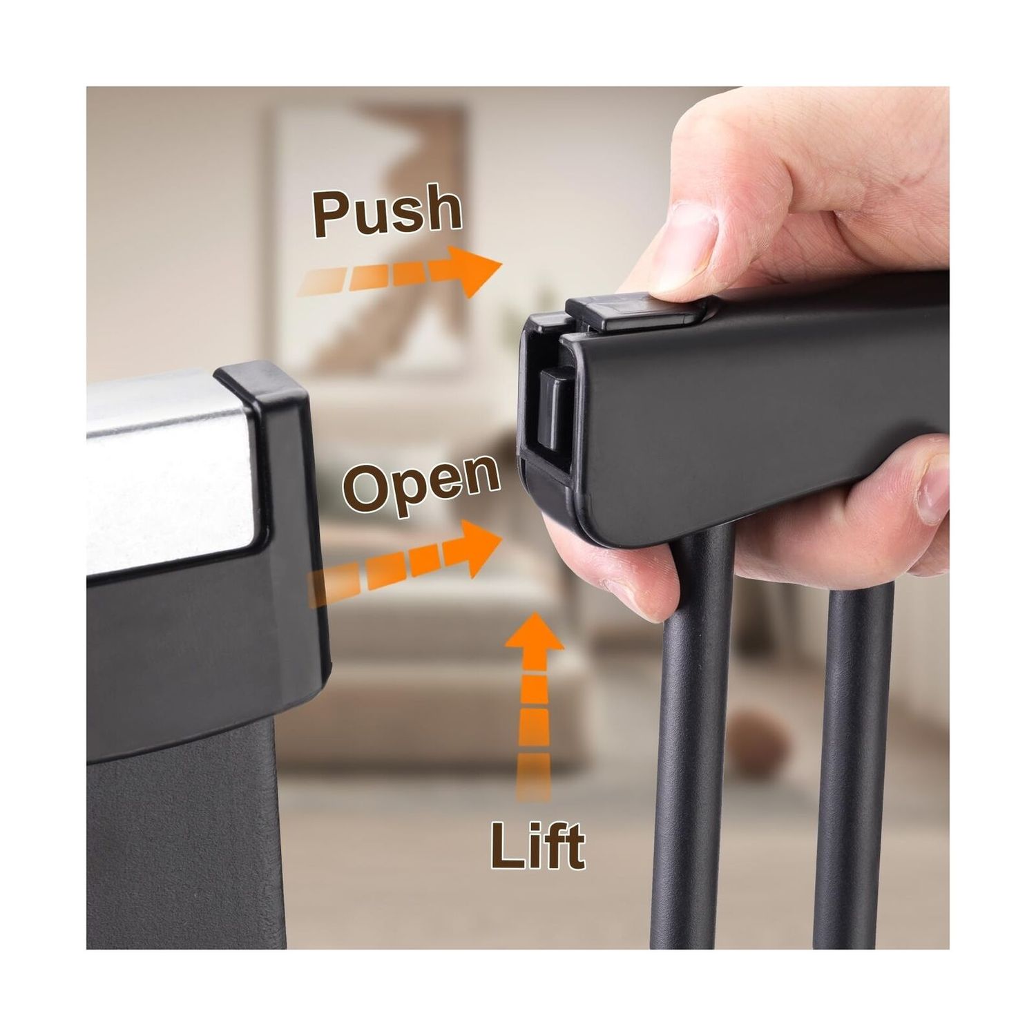 51.18" Extra Tall Cat Gate for Doorway, 29"-40" Auto Close Pet Gate Include 2...