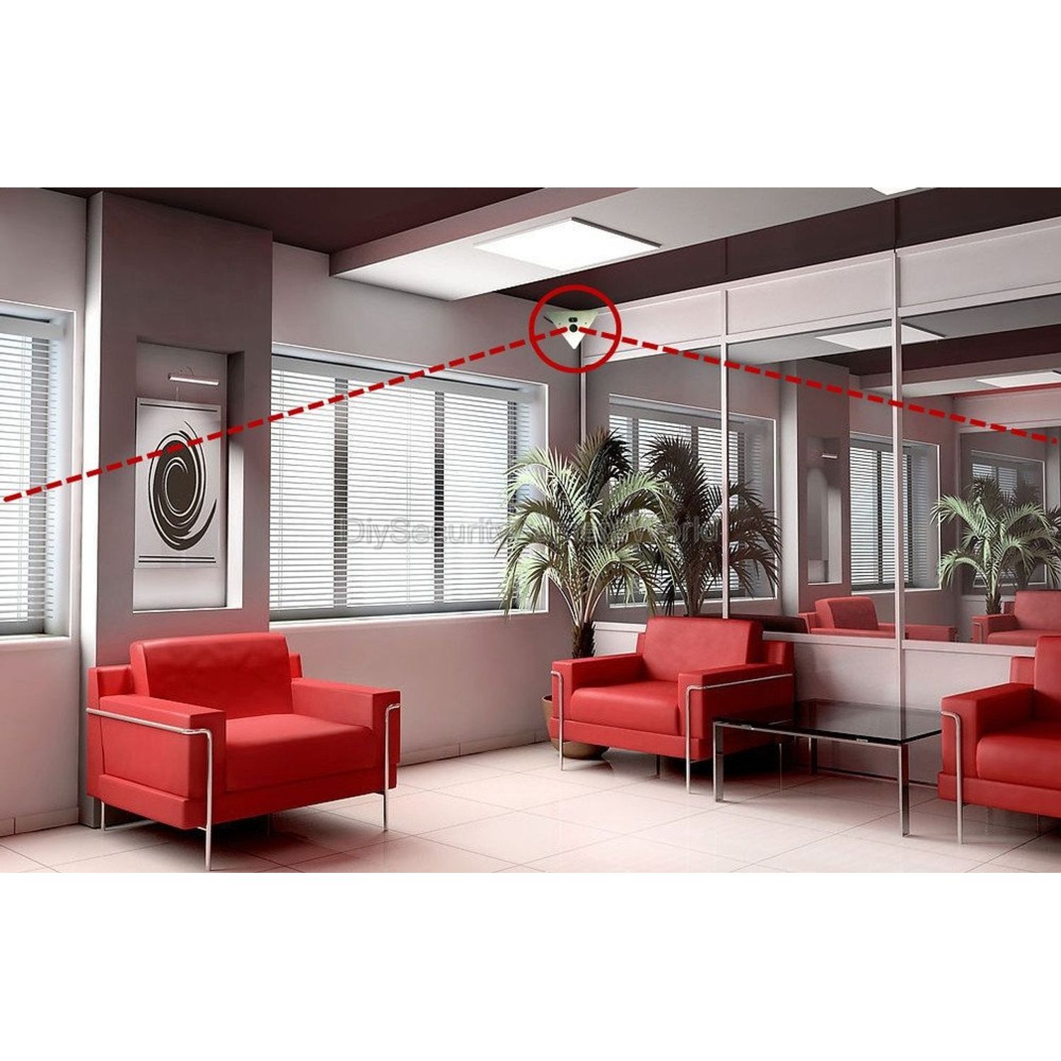 DIYSecuritycameraworld H.264 1920x1080P 2.0MP IP Network NightVision Corner Mountable Camera 12VDC Support Audio P2P, Mobile Phone View. Prefect for Elevator, Inside Room. with PoE Function