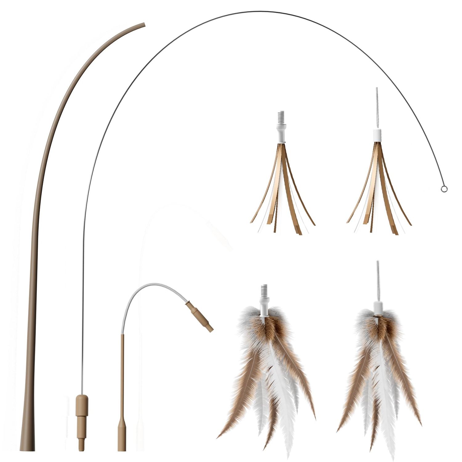 CYROS Replacement Tail Attachments for Cat Toy PT2029 (Brown)
