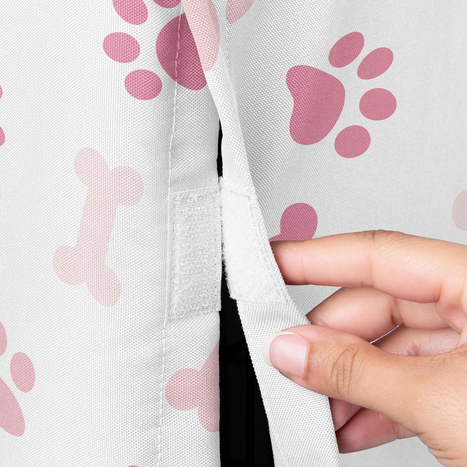 Sweet Jojo Designs Bone Paw Print Girl Dog Crate Cover – Kennel Covers for 36 Inch Pet Cage Medium - Light and Bright Hot Blush Pink Modern Off White Puppy