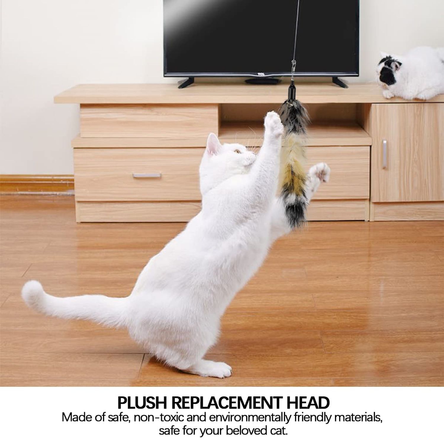 YOLUFER 6 PCS Replacement Plumes Interactive Cat Toy Refills Cat Toy Wand Replacement Teaser Refills for Cat Kitty Toys