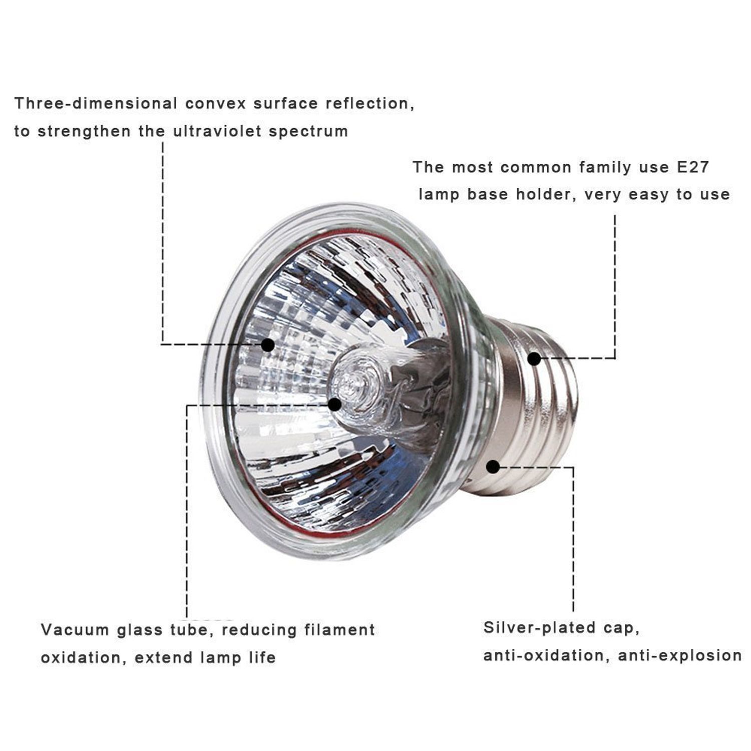 CTKcom 4-Pack 50W Heating Lamp,110V F Heating Lamp Spot Lamp for Turtle Aquarium Aquatic Reptile Lizard Habitat Heat Lighting,4 Pcs