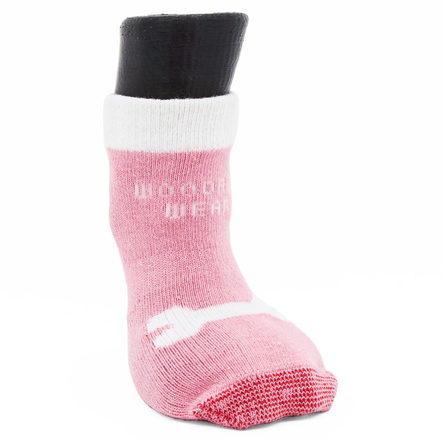 Woodrow Wear, Power Paws Advanced Dog Socks, Pink with A Bone, L, Fits 75-95 pounds
