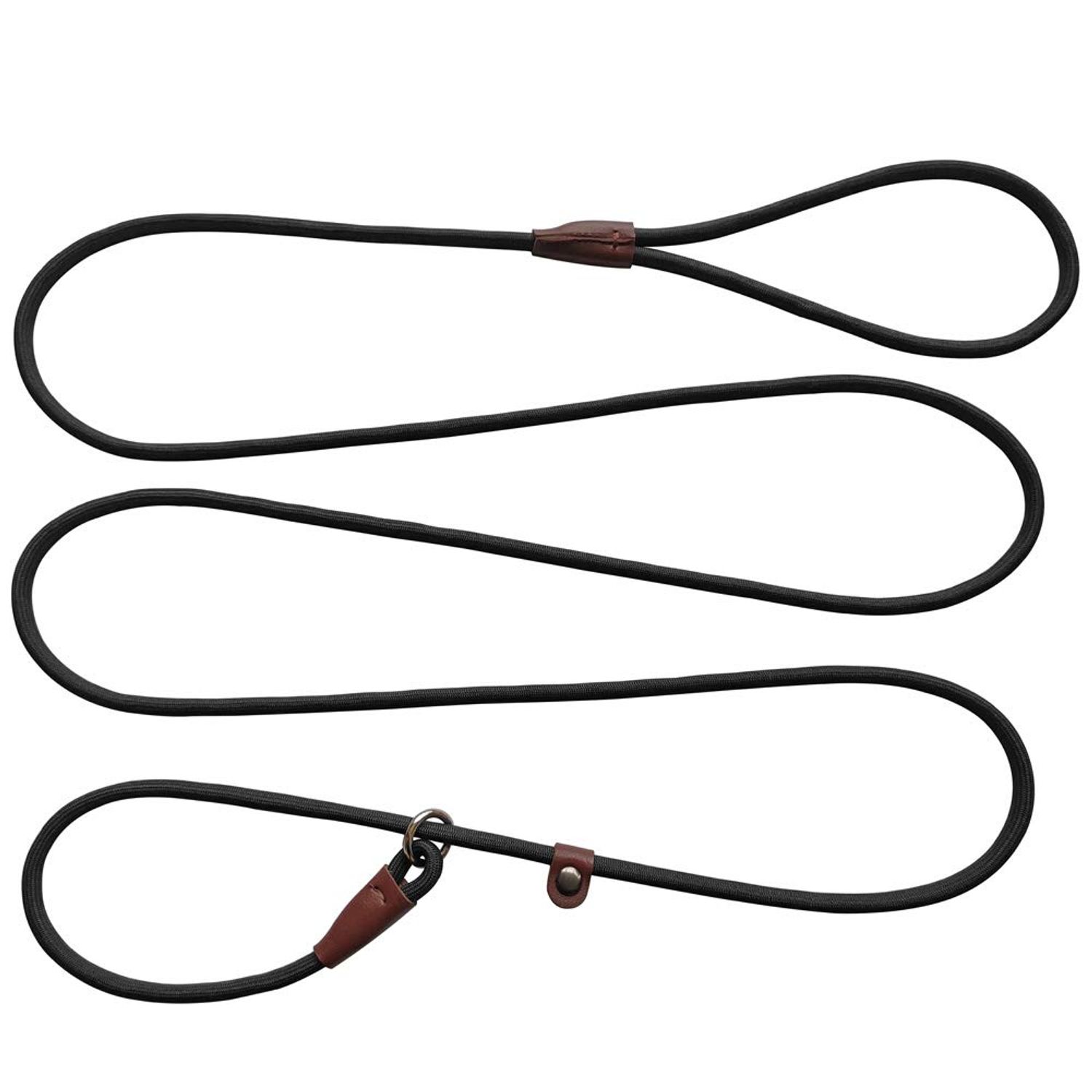 BTINESFUL Slip Lead Dog Leash, Strong Nylon Rope , 1/4 & 1/2 inch Diam Dog Training Lead for Small Medium Large Dogs (1/4" * 7 FT, Black)