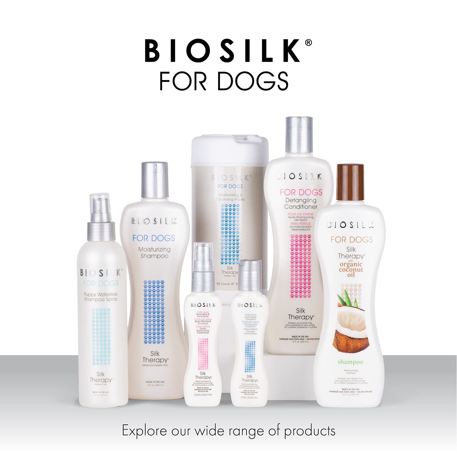 BioSilk for Dogs Silk Therapy Whitening Shampoo | Best Brightening Dog Shampoo for White Dogs to Keep A Clean, White Coat, 12 Oz Shampoo Bottle for All Dogs